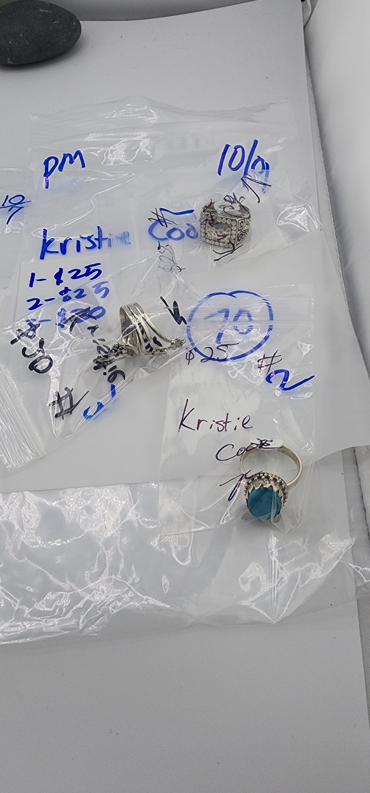 PM SHOW 48HR - RESERVED FOR: Kristie Cook - 10/9/2025 FL tiktok Live Show - 3 Sterling Silver Items