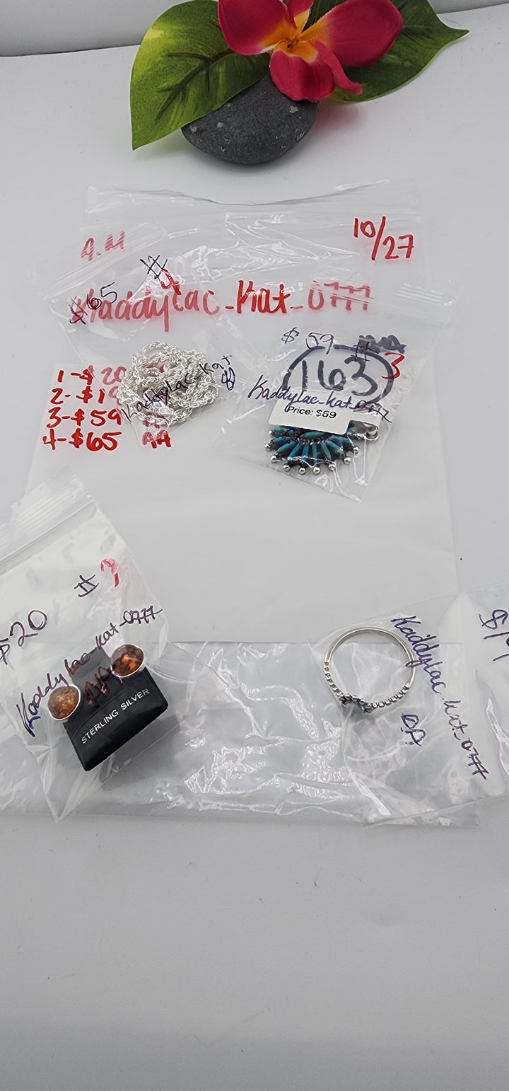 AM SHOW 48HR RESERVED FOR: kaddyLac_kat_0777 - 10/27/2025 FL tiktok Live Show - 4 Sterling Silver Items