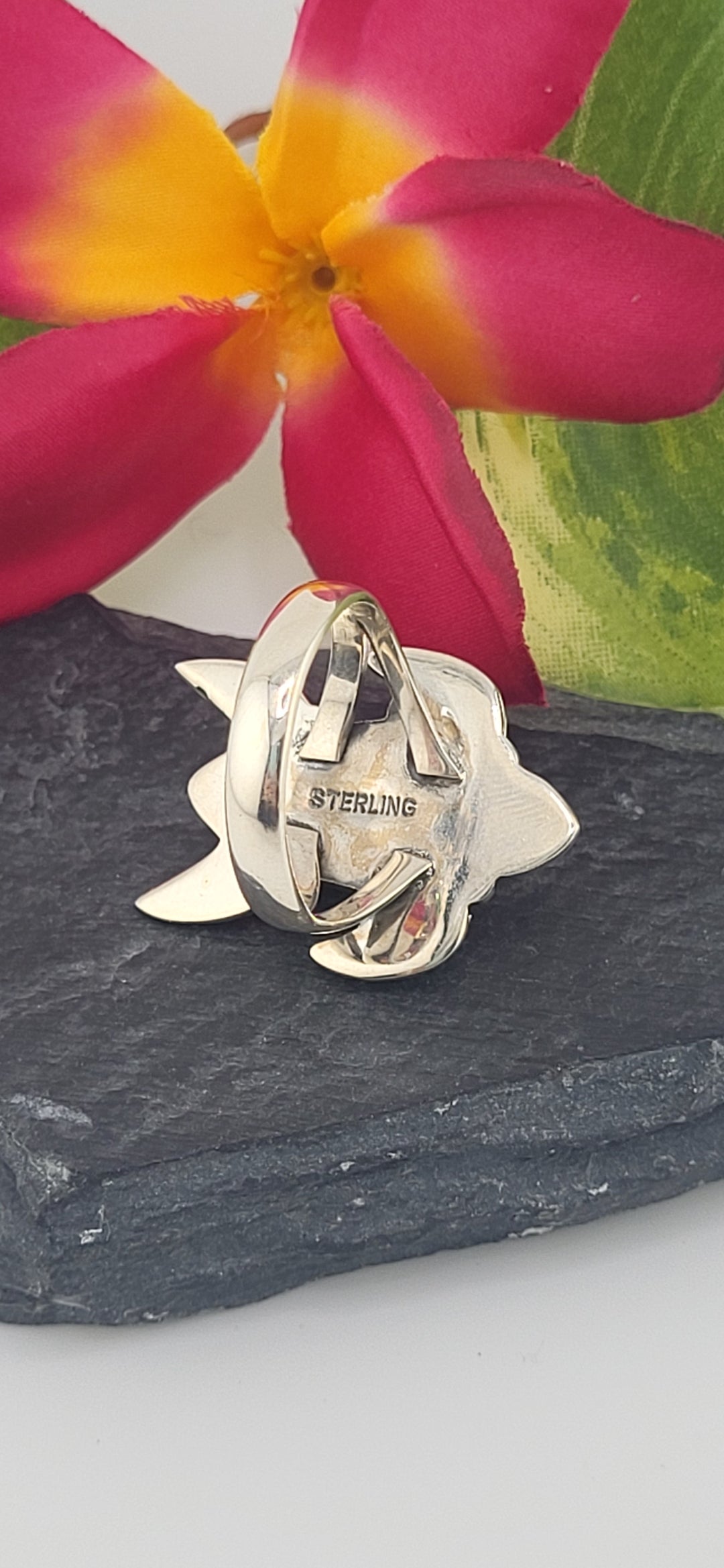 Turquoise and 925 Sterling Silver Turtle Ring Size 9