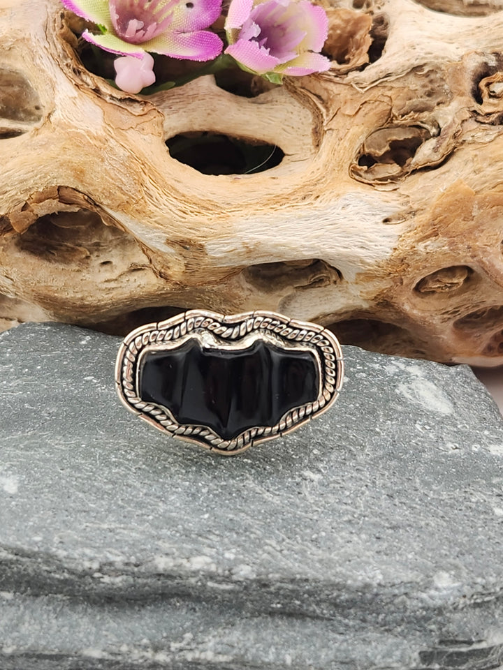 Black Onyx Bat Ring Size 11
