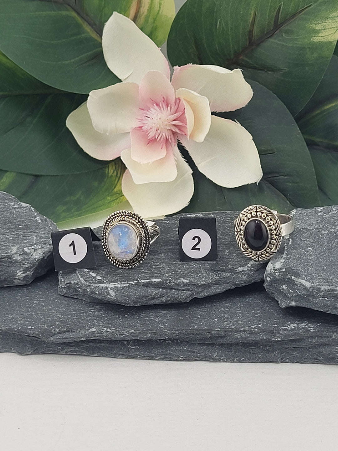 RESERVED FOR: Flower & Moon Crystals -12/27/2024 - 2 Sterling Silver Items