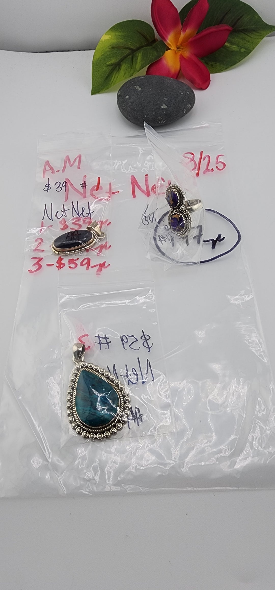 AM SHOW 48HR - RESERVED FOR: Net Net - 8/25/2025 FL tiktok Live Show - 3 Sterling Silver Items