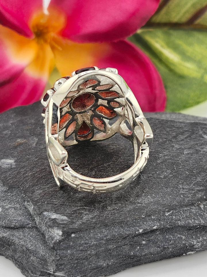 Cluster Garnet Ring Size 7