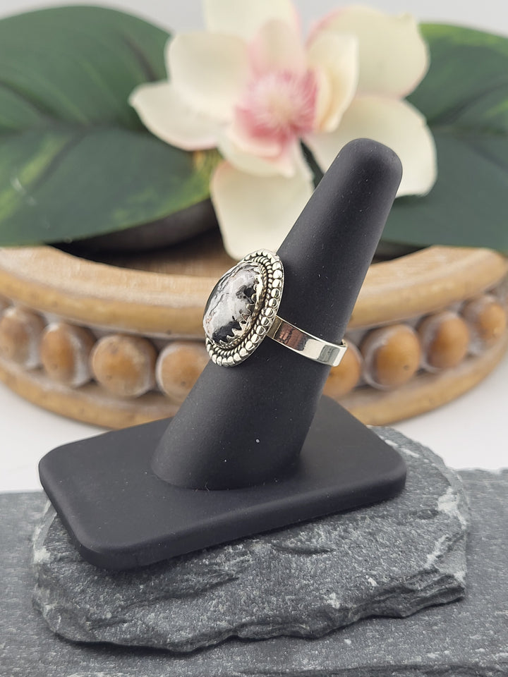 White Buffalo Teardrop Ring