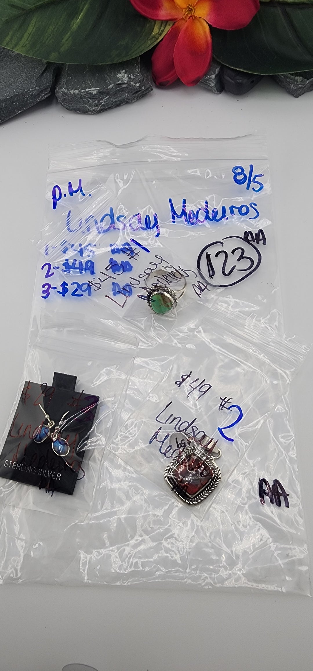 PM SHOW 48HR - RESERVED FOR: Lindsay Medeiros  - 8/5/2025 FL tiktok Live Show - 3 Sterling Silver Items