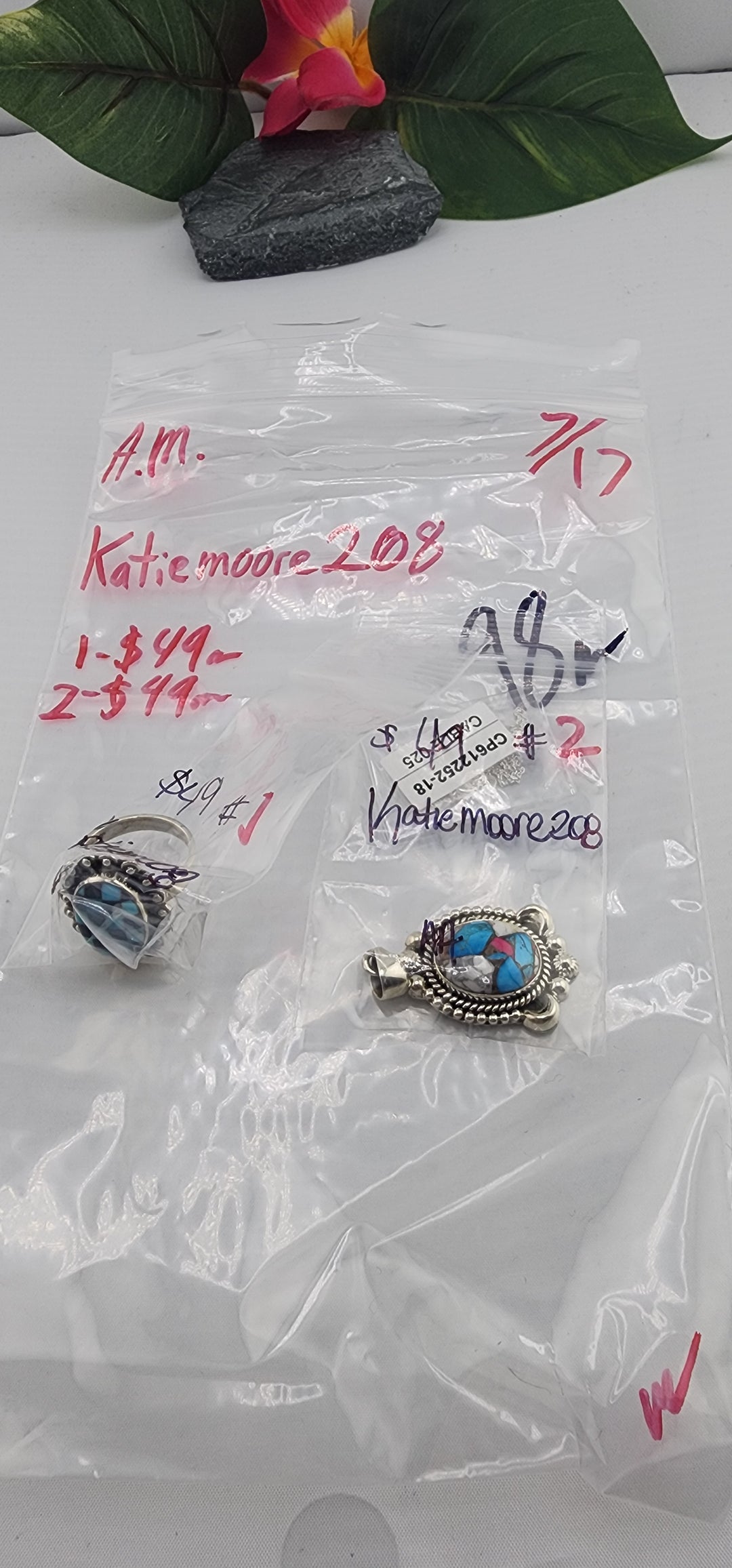 AM SHOW 48HR - RESERVED FOR: Katiemoore208  - 7/17/2025 FL tiktok Live Show -  2 Sterling Silver Items
