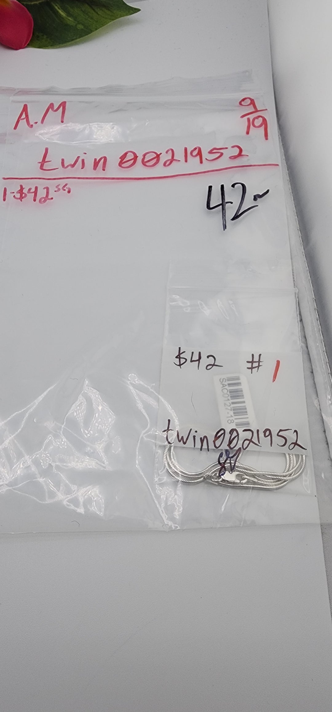 AM SHOW 48HR - RESERVED FOR: twin0021952 - 9/19/2025 FL tiktok Live Show - 1 Sterling Silver Items