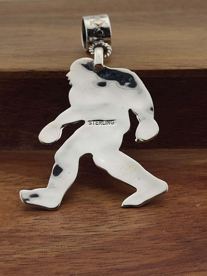 925 Sterling Silver Coral Sasquatch Pendant