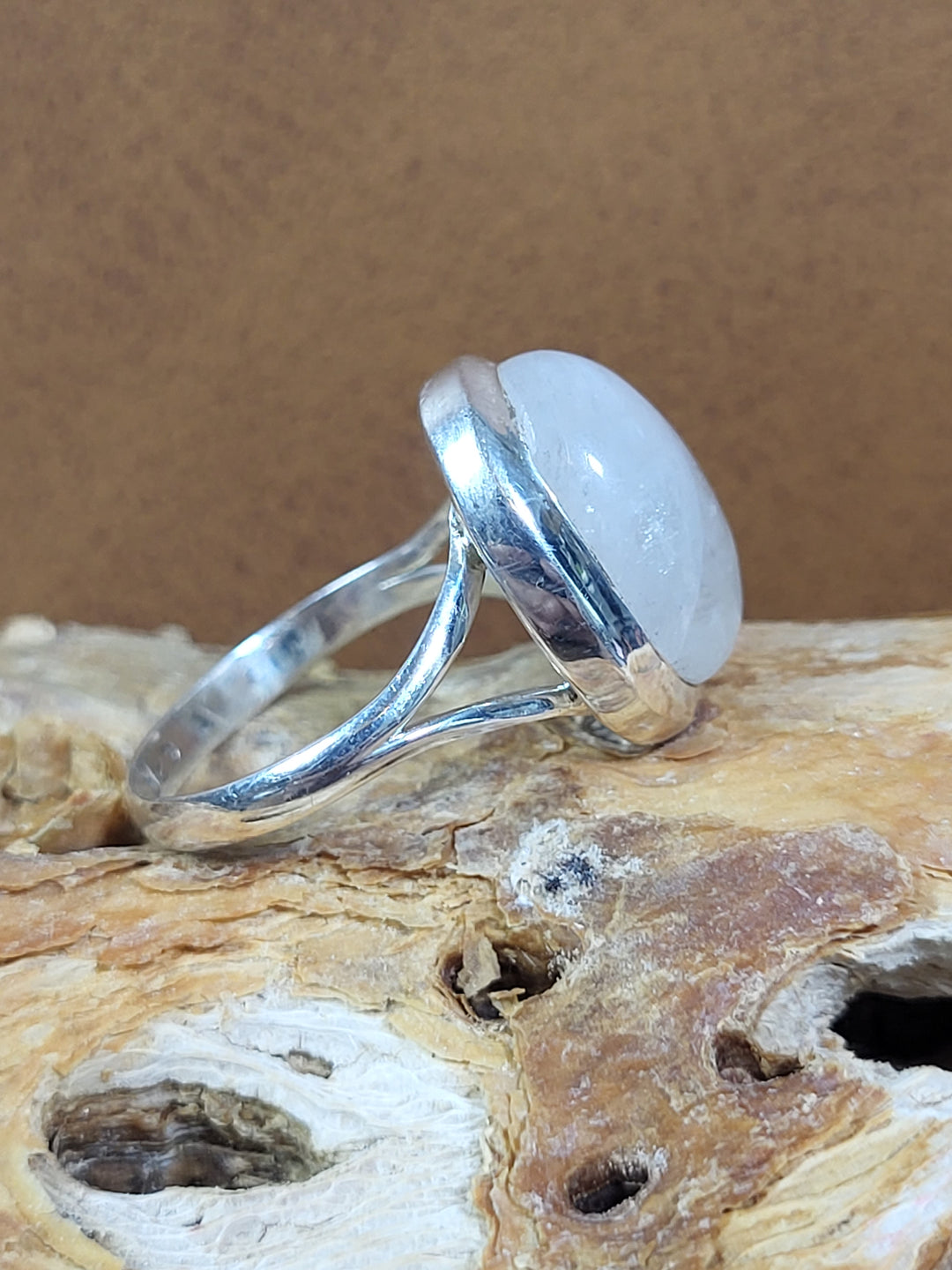 Natural Moonstone 925 Sterling Silver Ring - Size 6 1/2