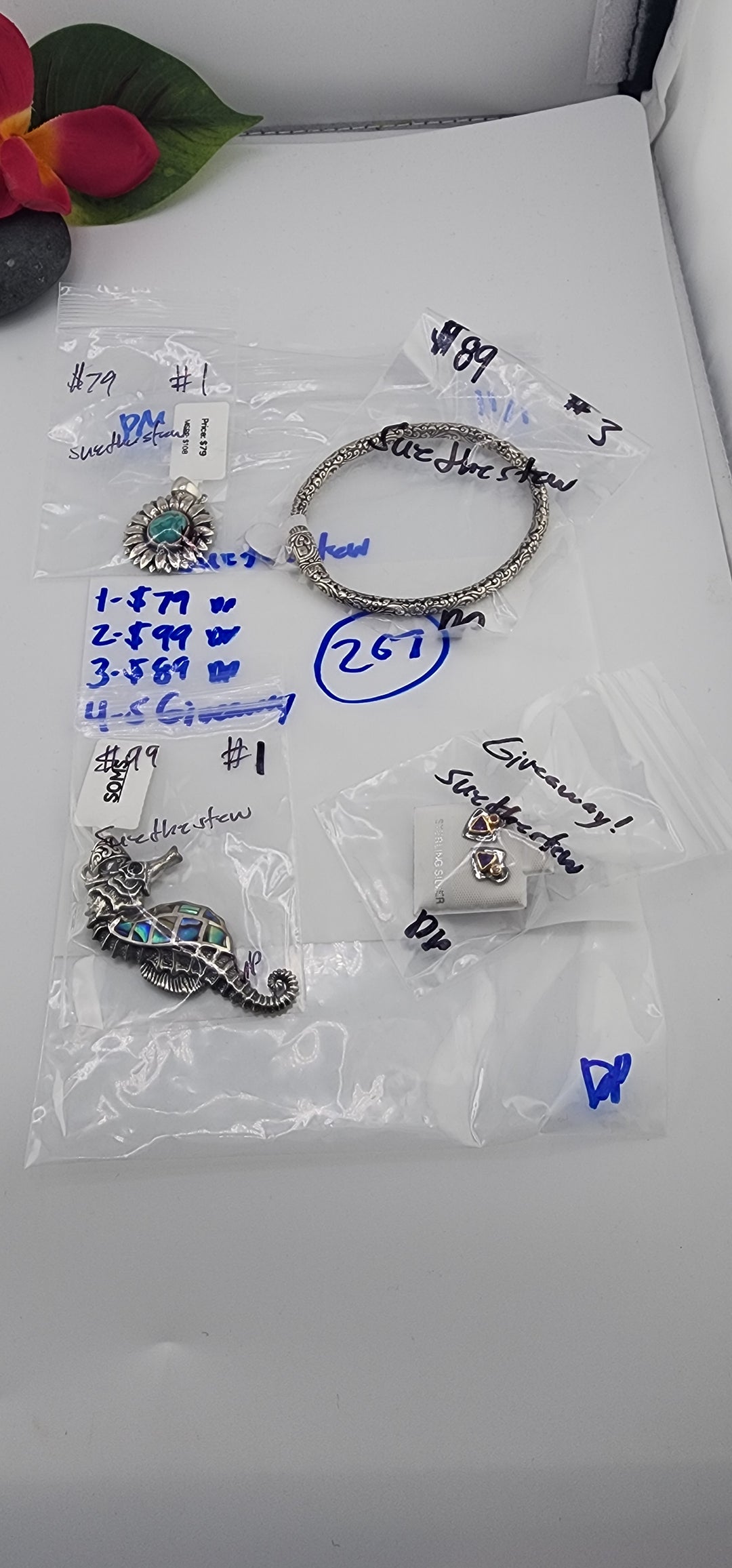 PM SHOW 48HR - RESERVED FOR:Suethestew - 11/1/2025 FL tiktok Live Show -4 Sterling Silver Items