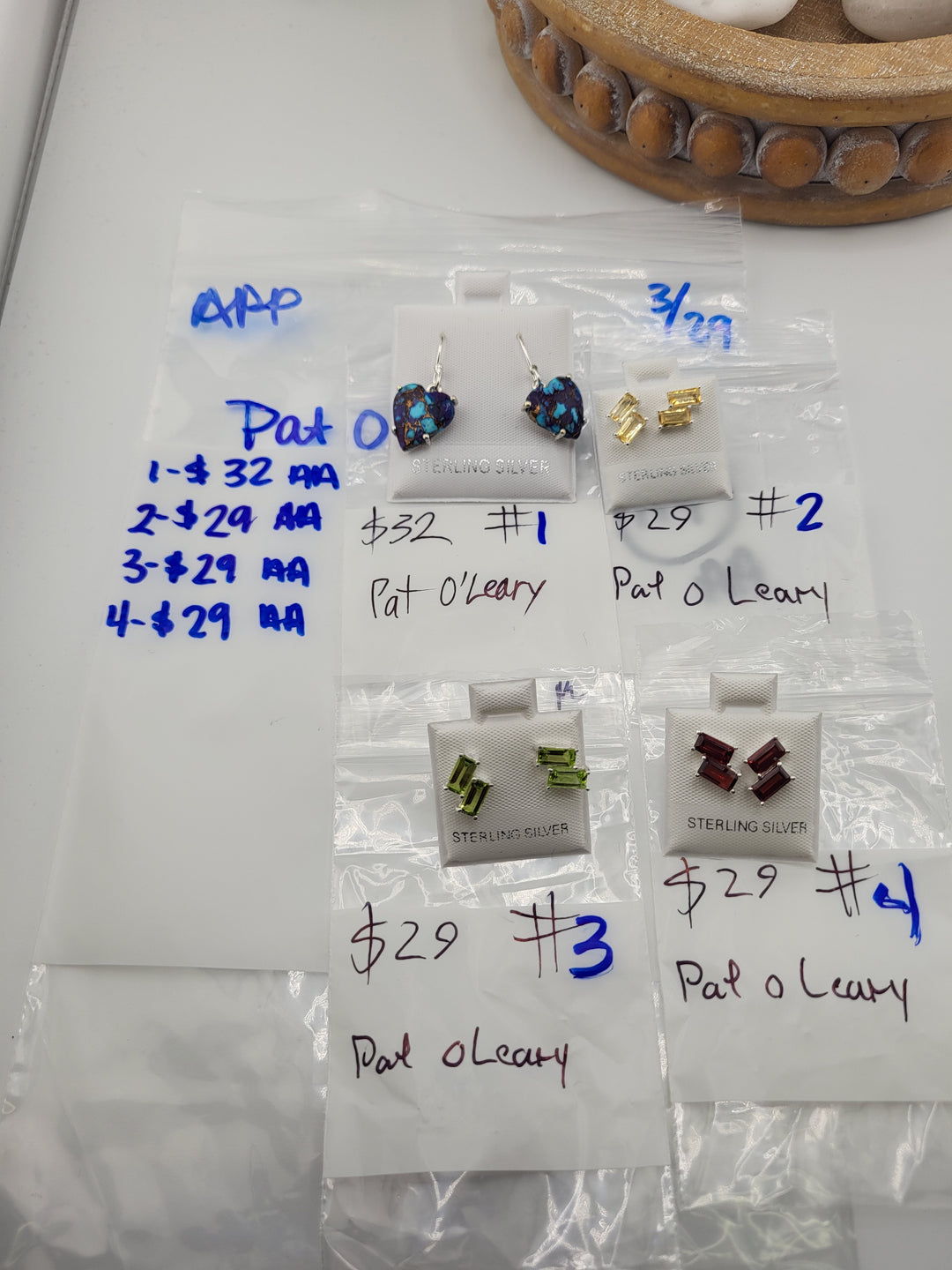 RESERVED FOR: Pat O’Leary- 3/29/2025 The Collective Boutique App Live Show - 4 Sterling Silver Items