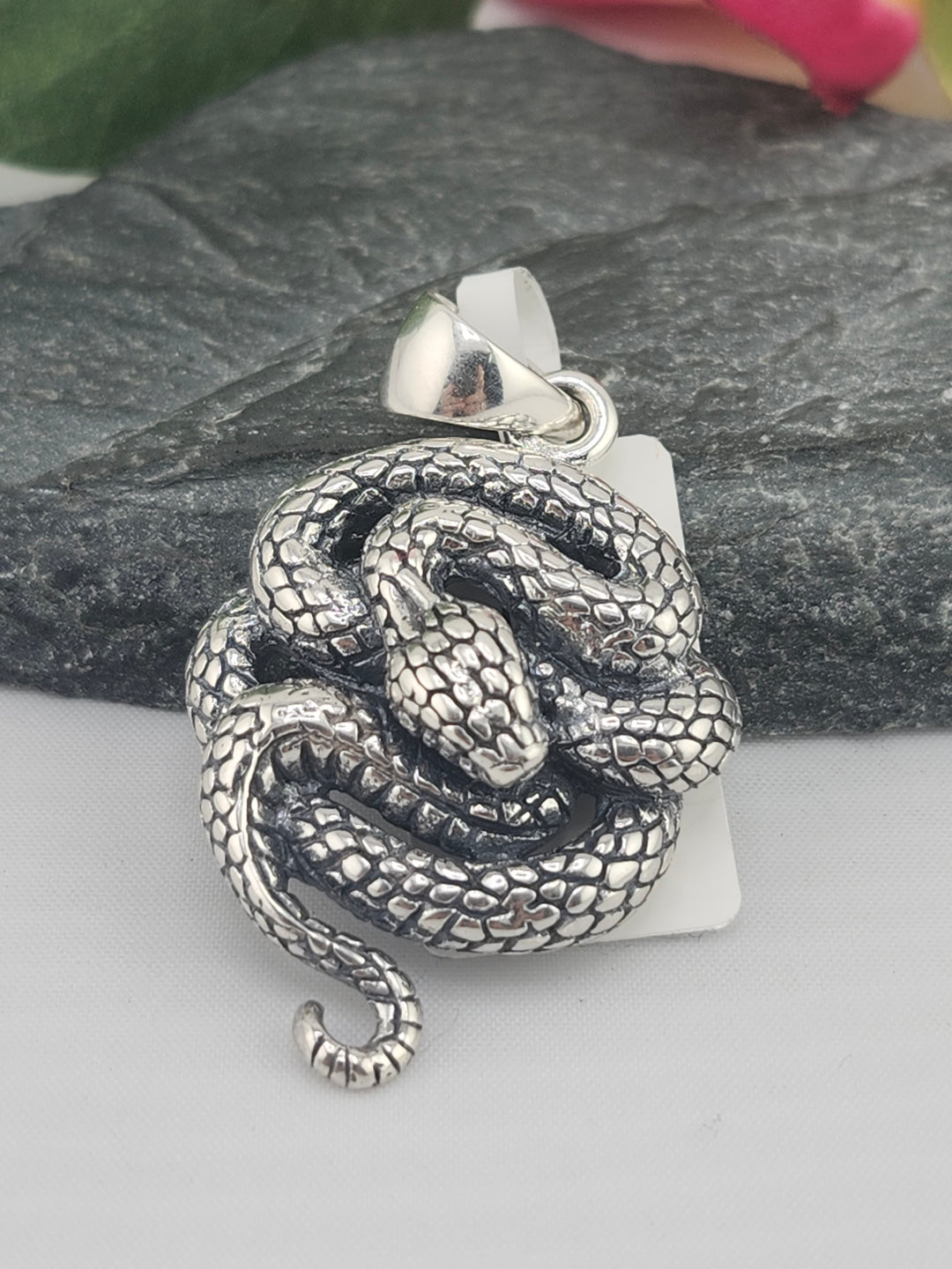 Designer SOMS 925 Sterling Silver Snake Pendant