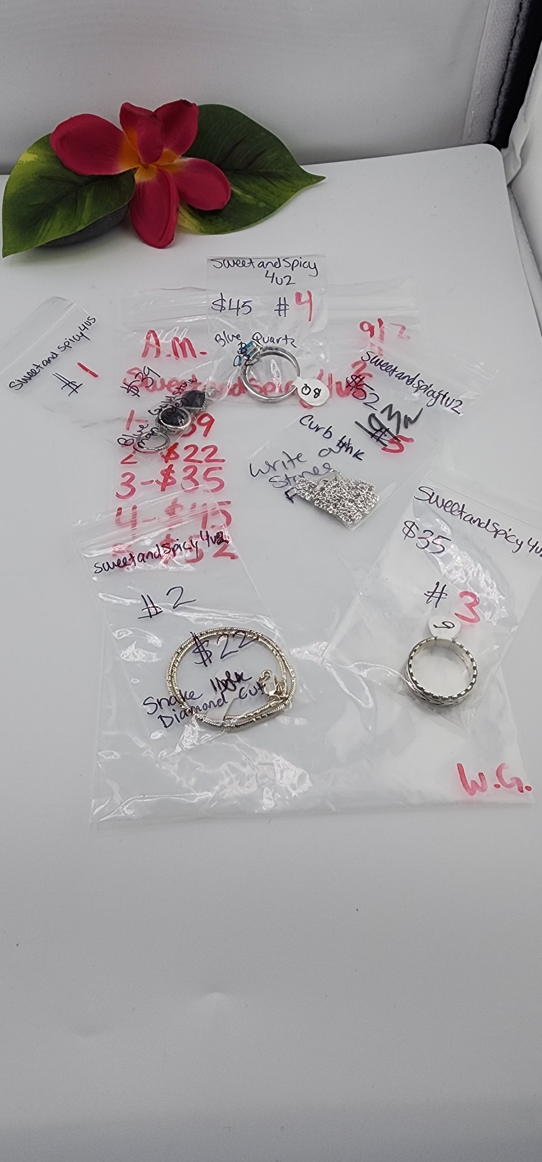 AM SHOW 48HR - RESERVED FOR: SweetandSpicy4U2 - 9/2/2025 FL tiktok Live Show - 5 Sterling Silver Items