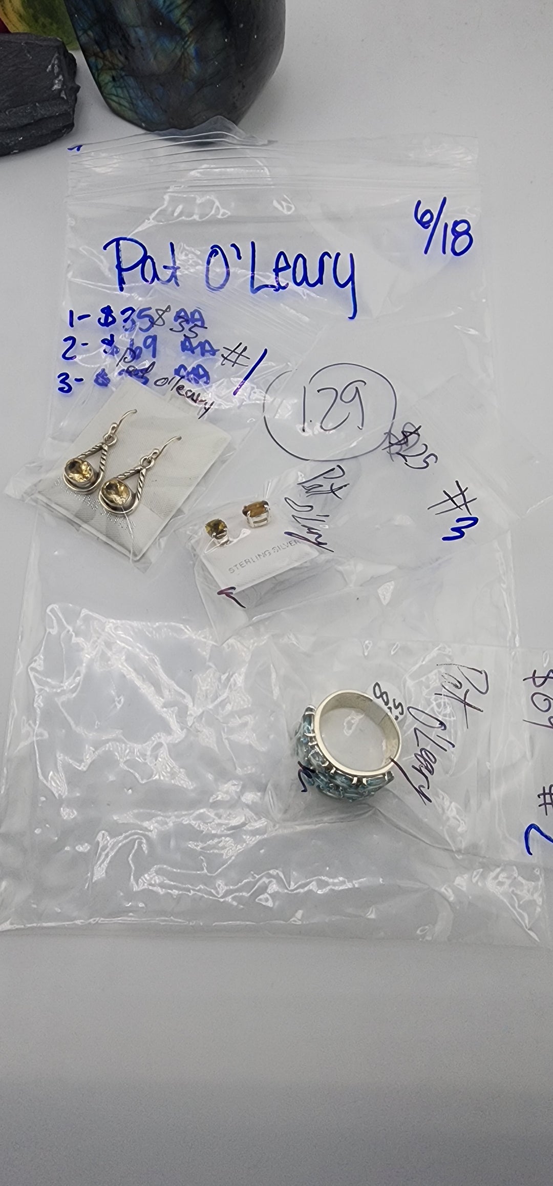 RESERVED FOR: Pat O'Leary - 6/18/2025 tiktok Reservation Live Show - 3 Sterling Silver Items