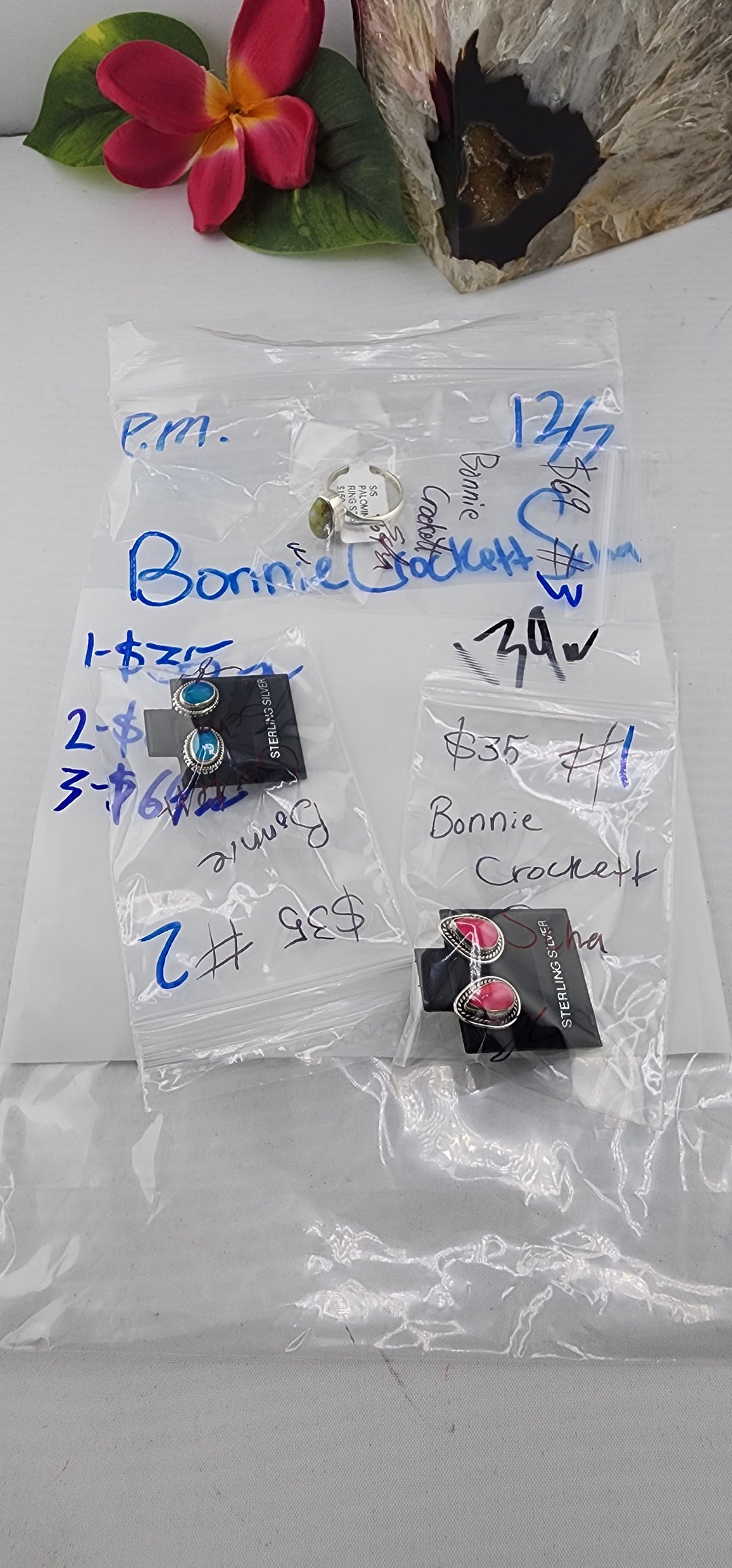 PM SHOW 48HR - RESERVED FOR: Bonnie Crockett Scha - 12/7/2025 tiktok Live Show - 3 Sterling Silver Items