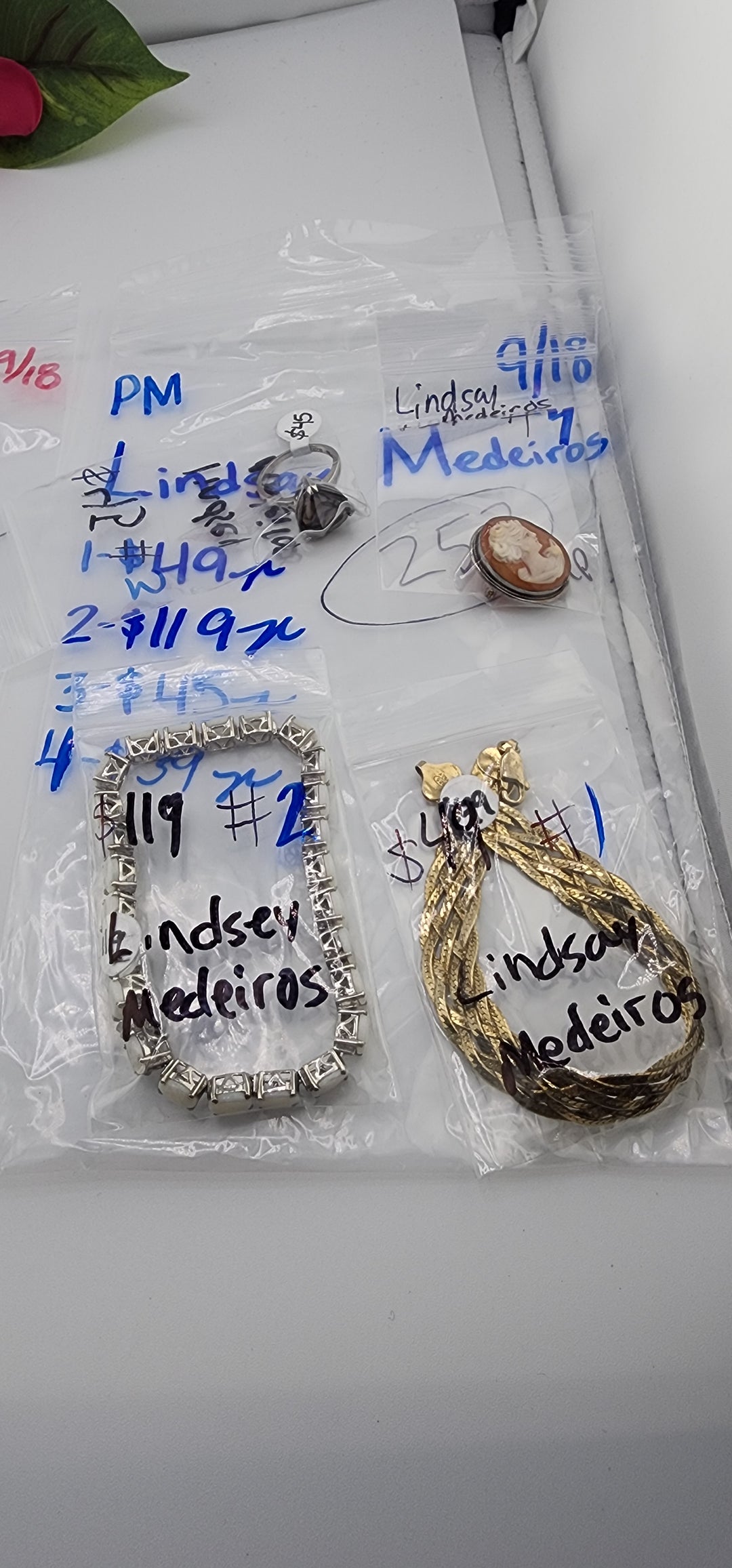 PM SHOW 48HR - RESERVED FOR: Lindsay Medeiros - 9/18/2025 FL tiktok Live Show - 4 Sterling Silver Items