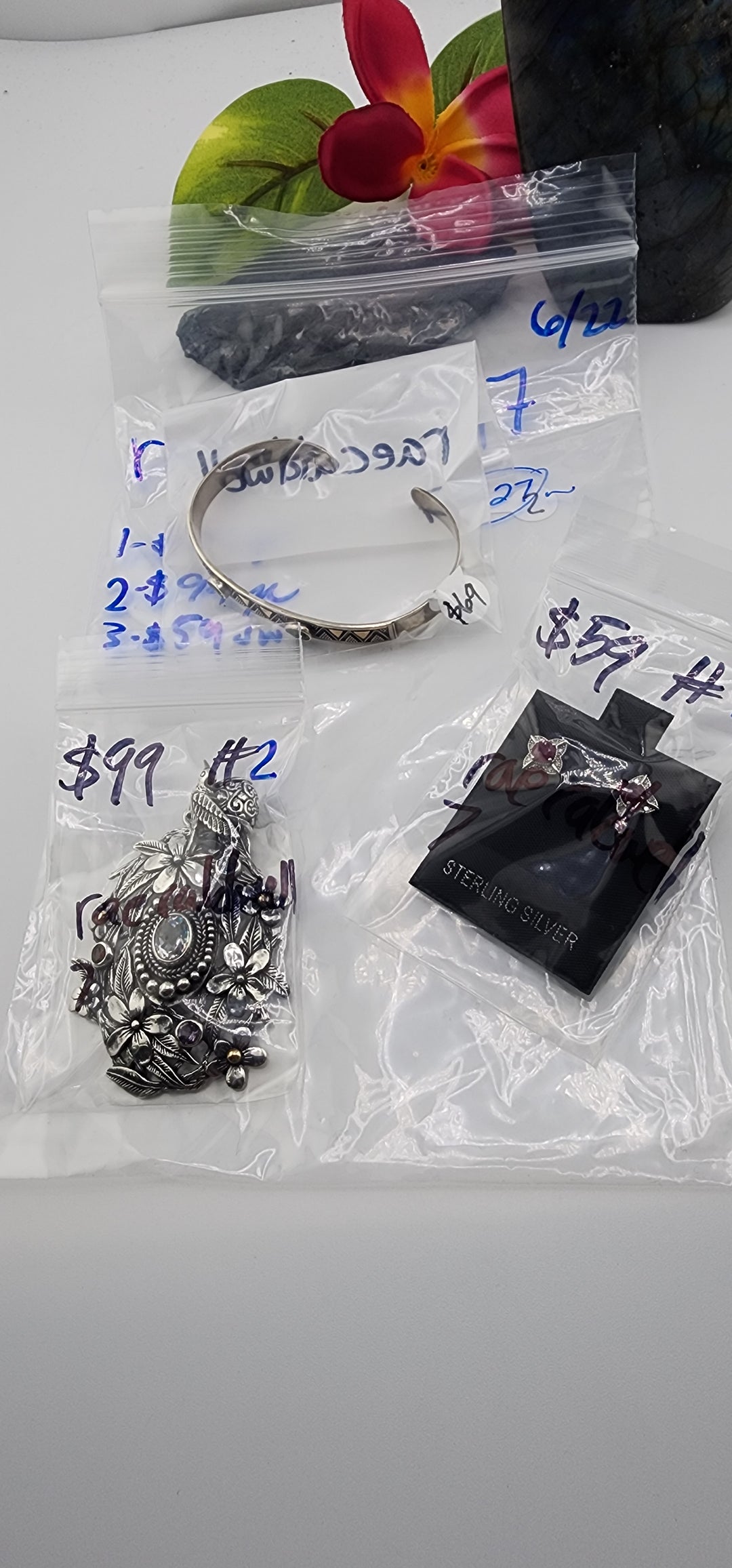 RESERVED FOR: raecaldwell7 - 6/22/2025 tiktok Reservation Live Show -3 Sterling Silver Items