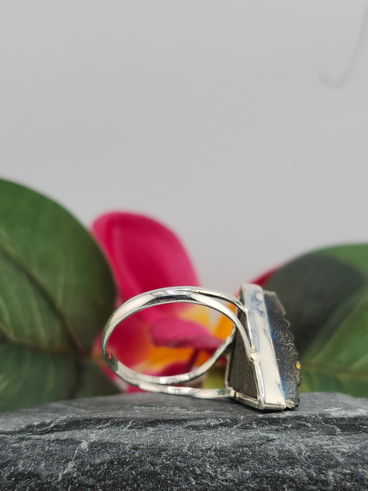 Titanium Druzy 925 Sterling Silver Ring Size 11