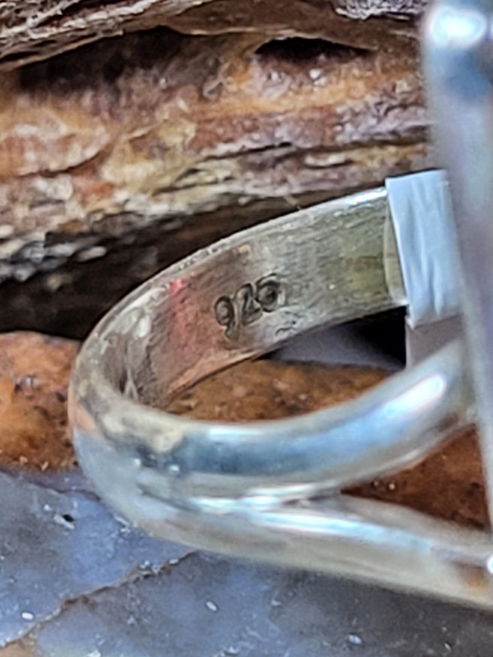 Natural Blue Labradorite 925 Sterling Silver Ring - Size 5