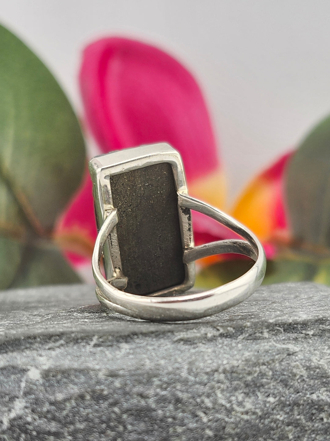 Titanium Druzy 925 Sterling Silver Ring Size 6½