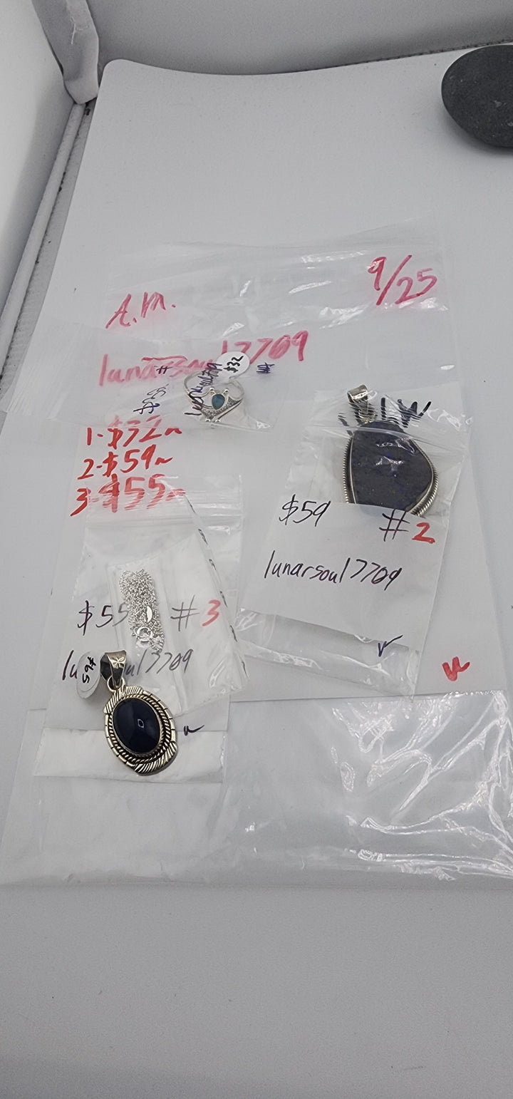 AM SHOW 48HR RESERVED FOR: lunarsoul7709 - 9/25/2025 FL tiktok Live Show - 3 Sterling Silver Items