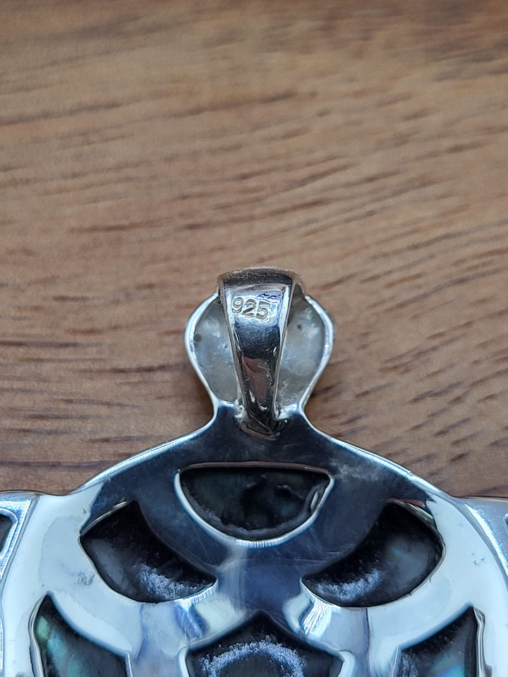 925 Sterling Silver Abalone Turtle Pendant