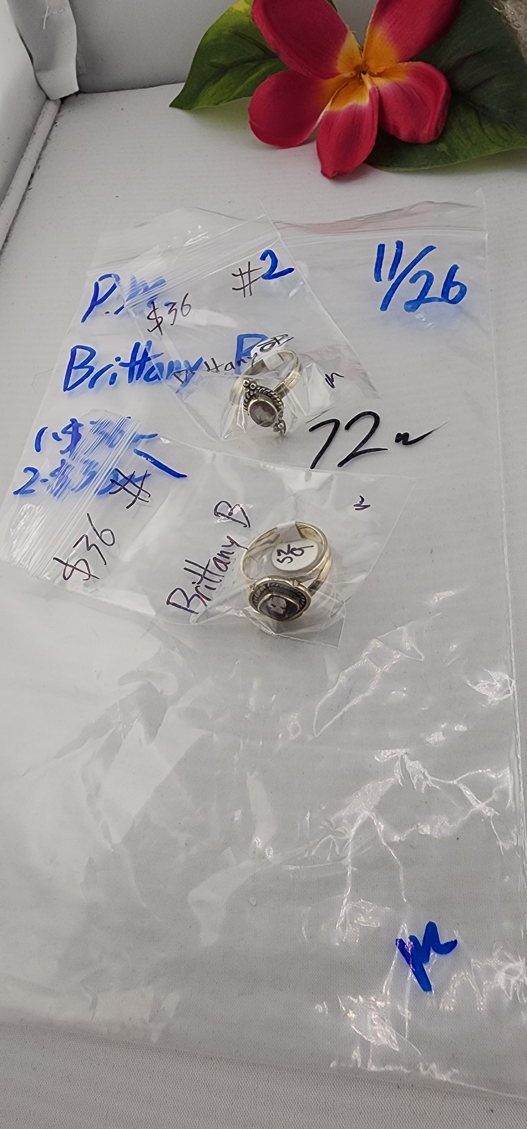 PM SHOW 48HR - RESERVED FOR: Brittany B - 11/26/2025 tiktok Live Show - 2 Sterling Silver Items
