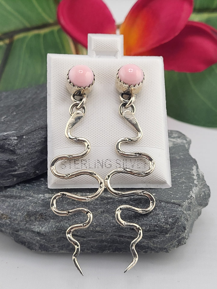 Queen Conch Snake Stud Dangle Earrings