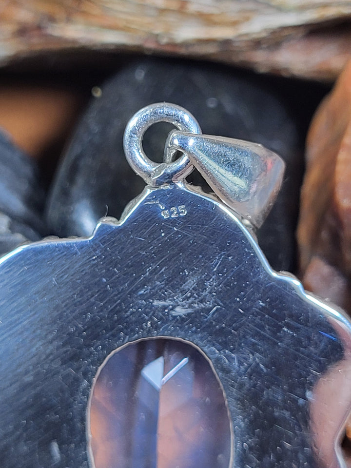 Natural Lavender Quartz 925 Sterling Silver Pendant - 1 1/2"