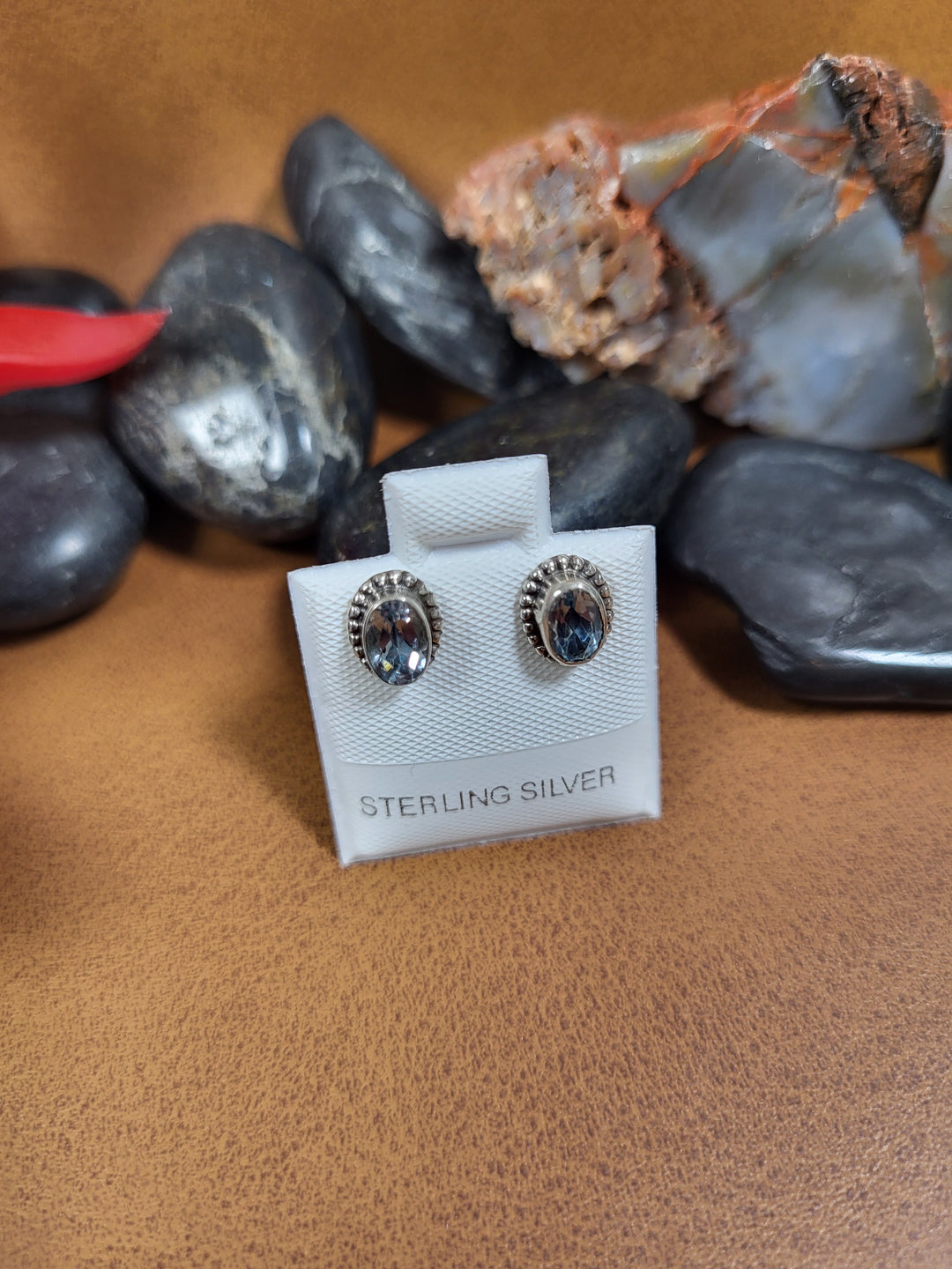 Natural Topaz Studs 925 Sterling Silver