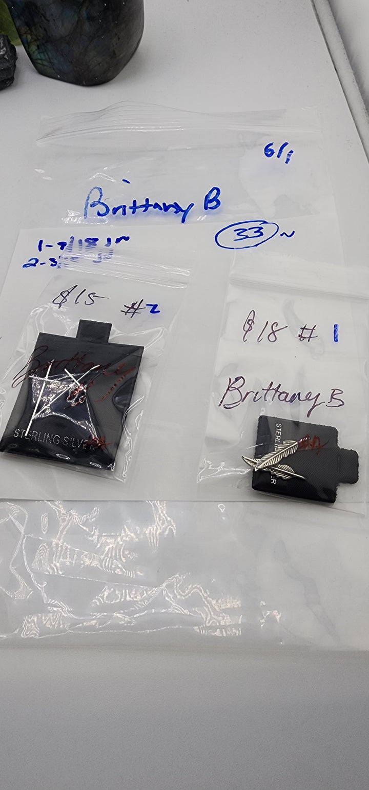 RESERVED FOR:  Brittany B- 6/1/2025 tiktok Live Show -2  Sterling Silver Items