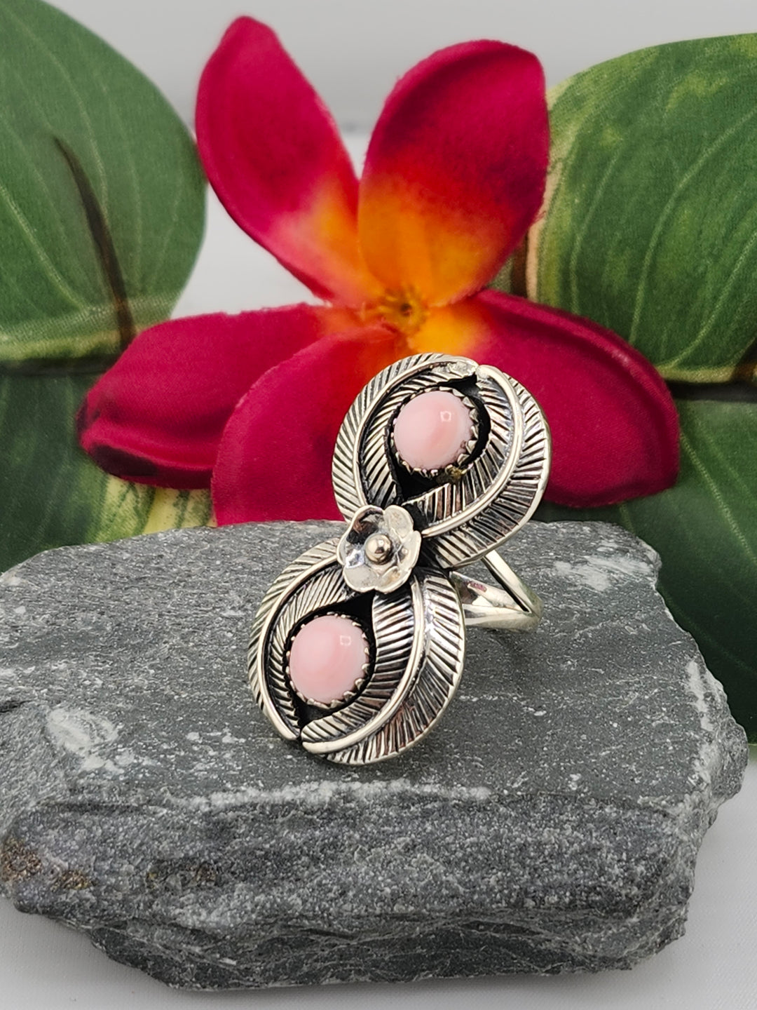 2 Stone Queen Conch Ring Size 7