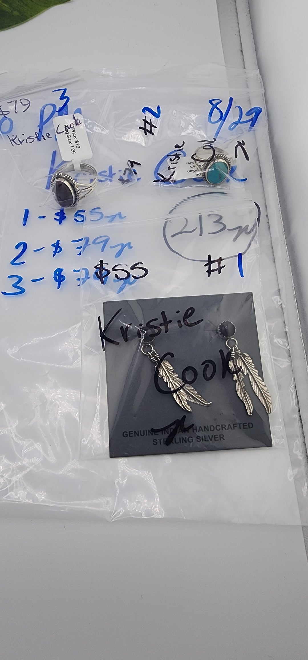 PM SHOW 48HR - RESERVED FOR: Kristie Cook - 8/29/2025 FL tiktok Live Show - 3 Sterling Silver Items
