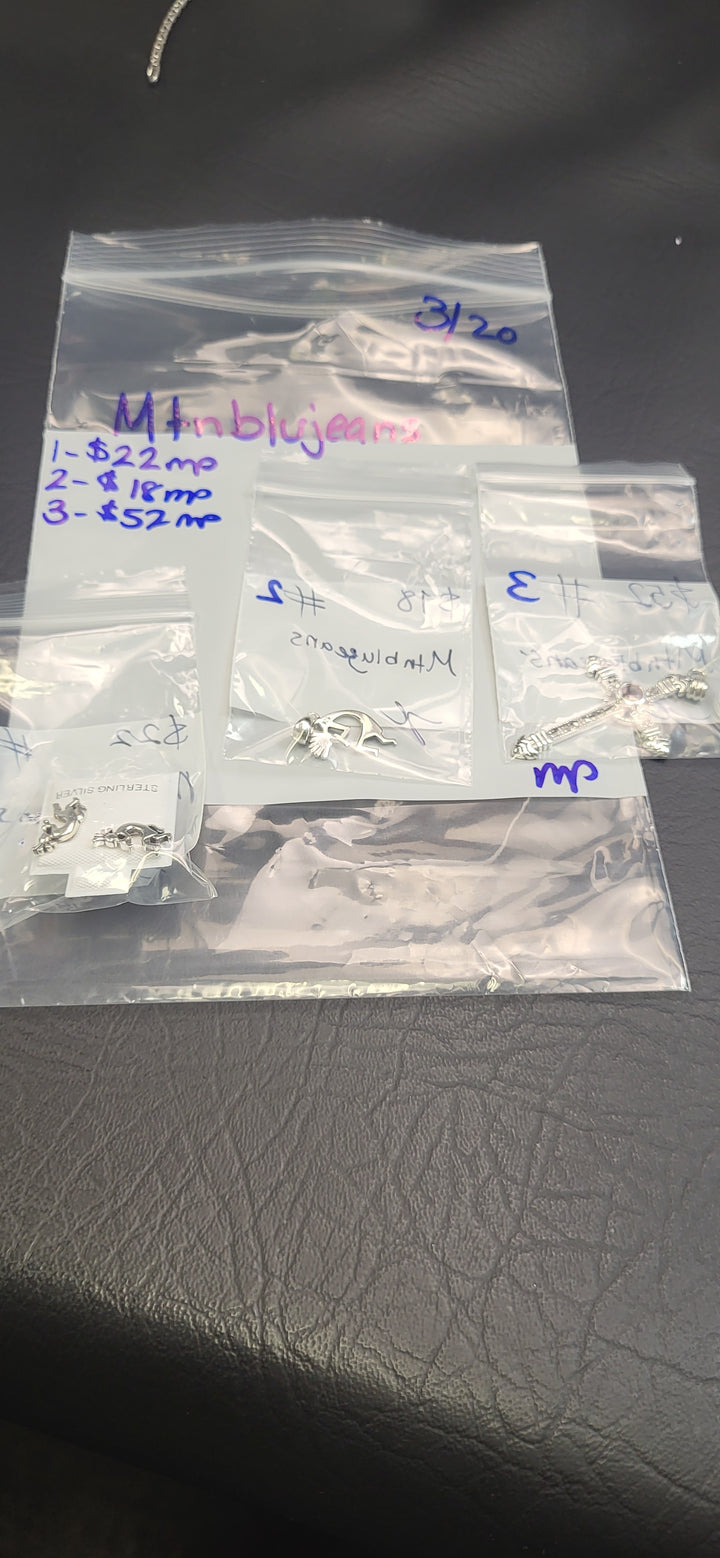 RESERVED FOR: Mtnblujeans - 3/20/2025 Live Show -  Sterling Silver Items