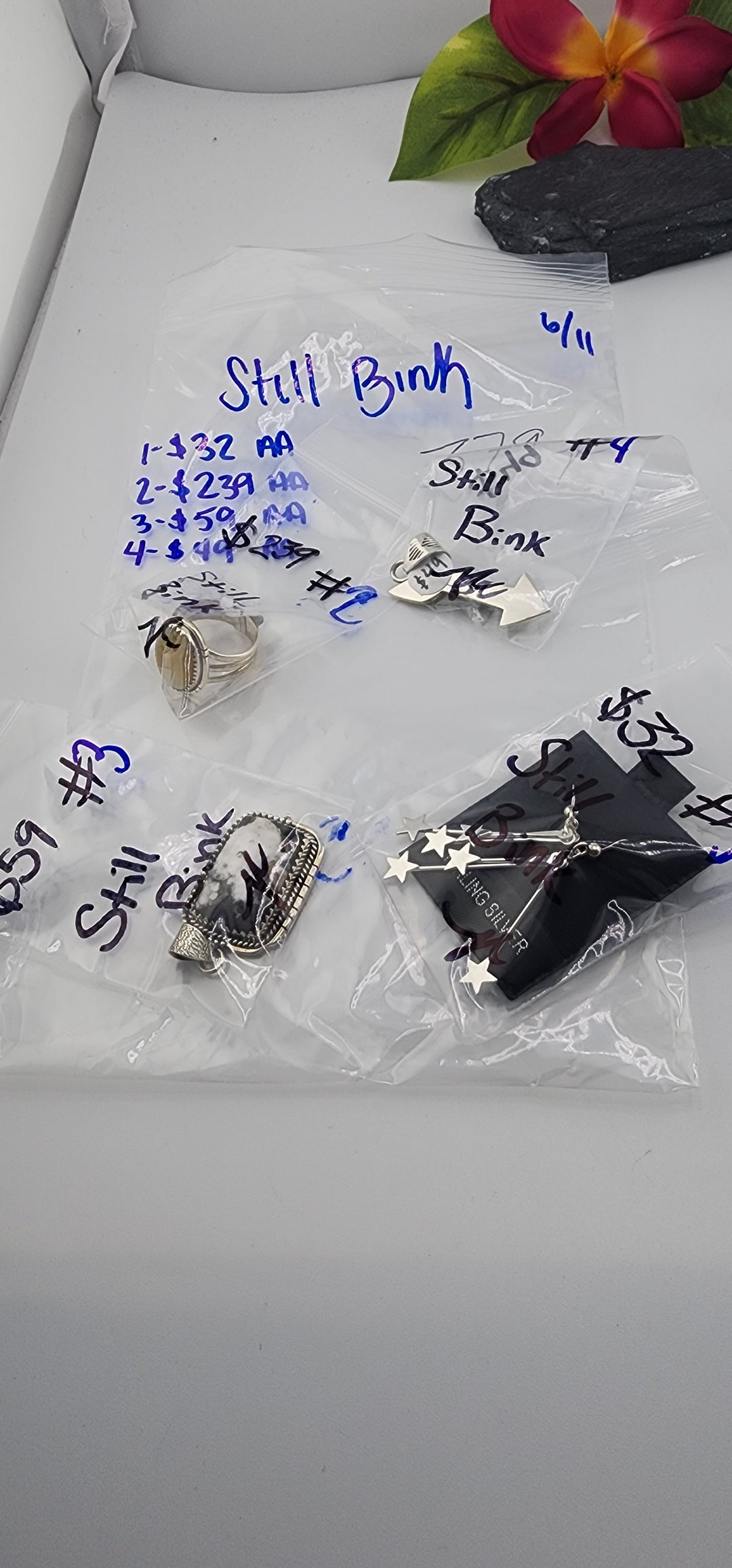 RESERVED FOR: Still Bink - 6/11/2025 tiktok Reservation Live Show - 4 Sterling Silver Items