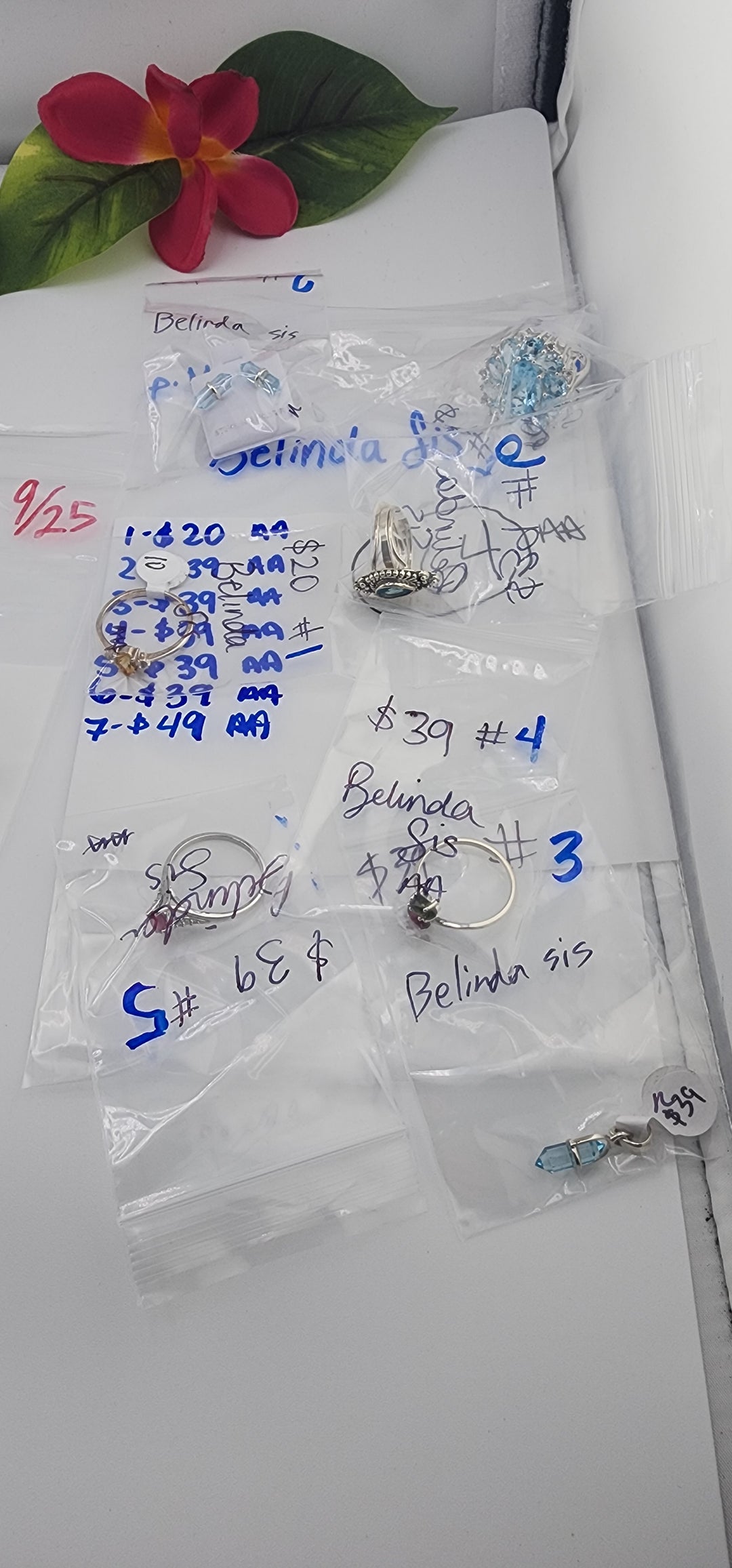PM SHOW 48HR - RESERVED FOR: Belinda Sis - 9/24/2025 FL tiktok Live Show - 7 Sterling Silver Items