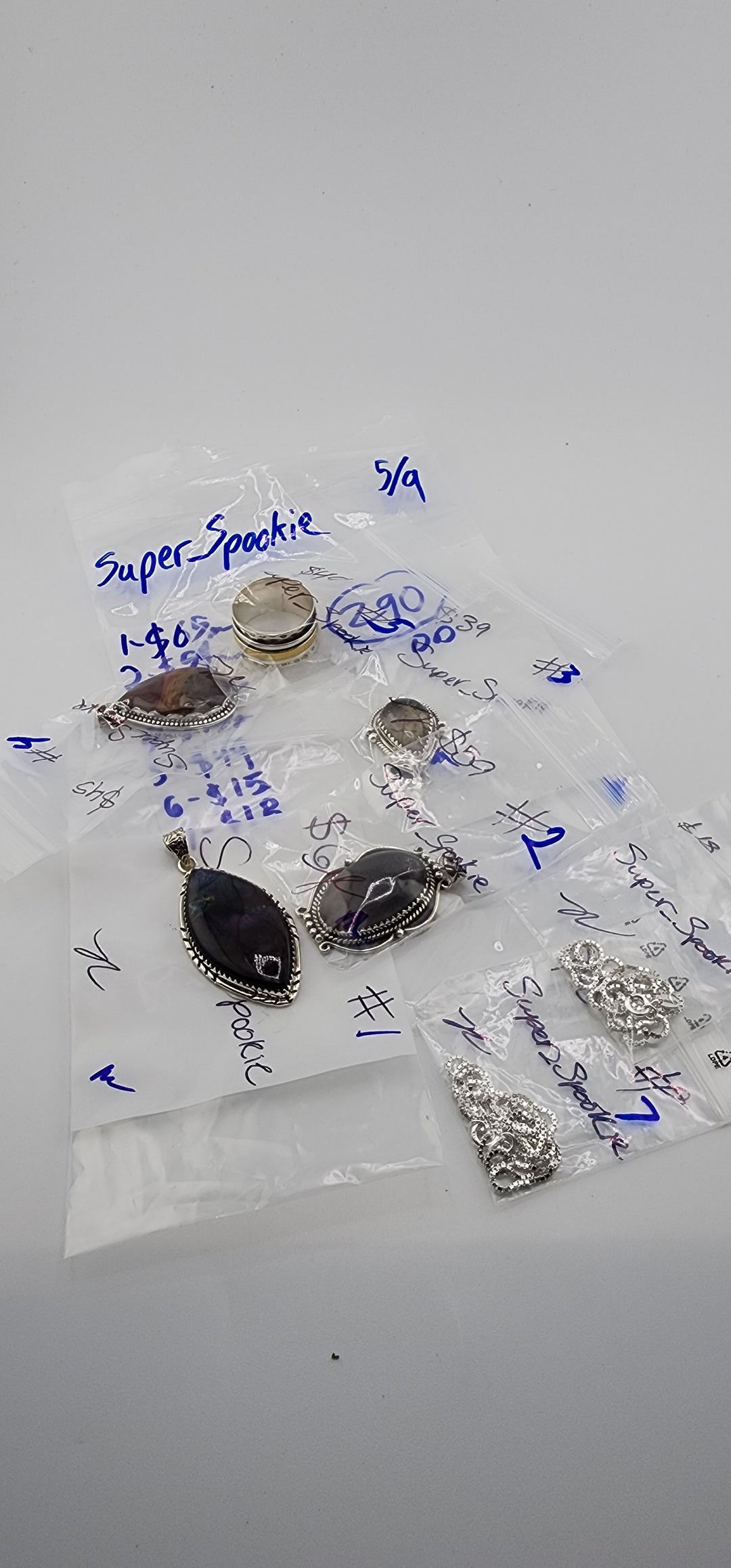 RESERVED FOR: Super_Spookie - 5/9/2025 tiktok Live Show - 7 Sterling Silver Items