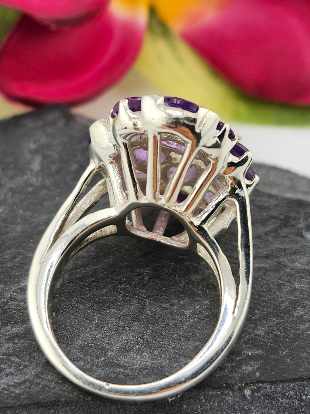 Cluster Amethyst Ring Size 8