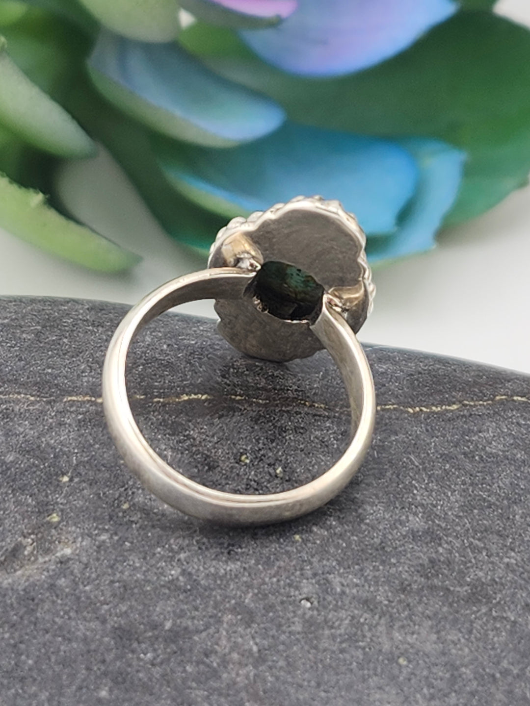 Kingman Turquoise and 925 Sterling Silver Ring - Size 6