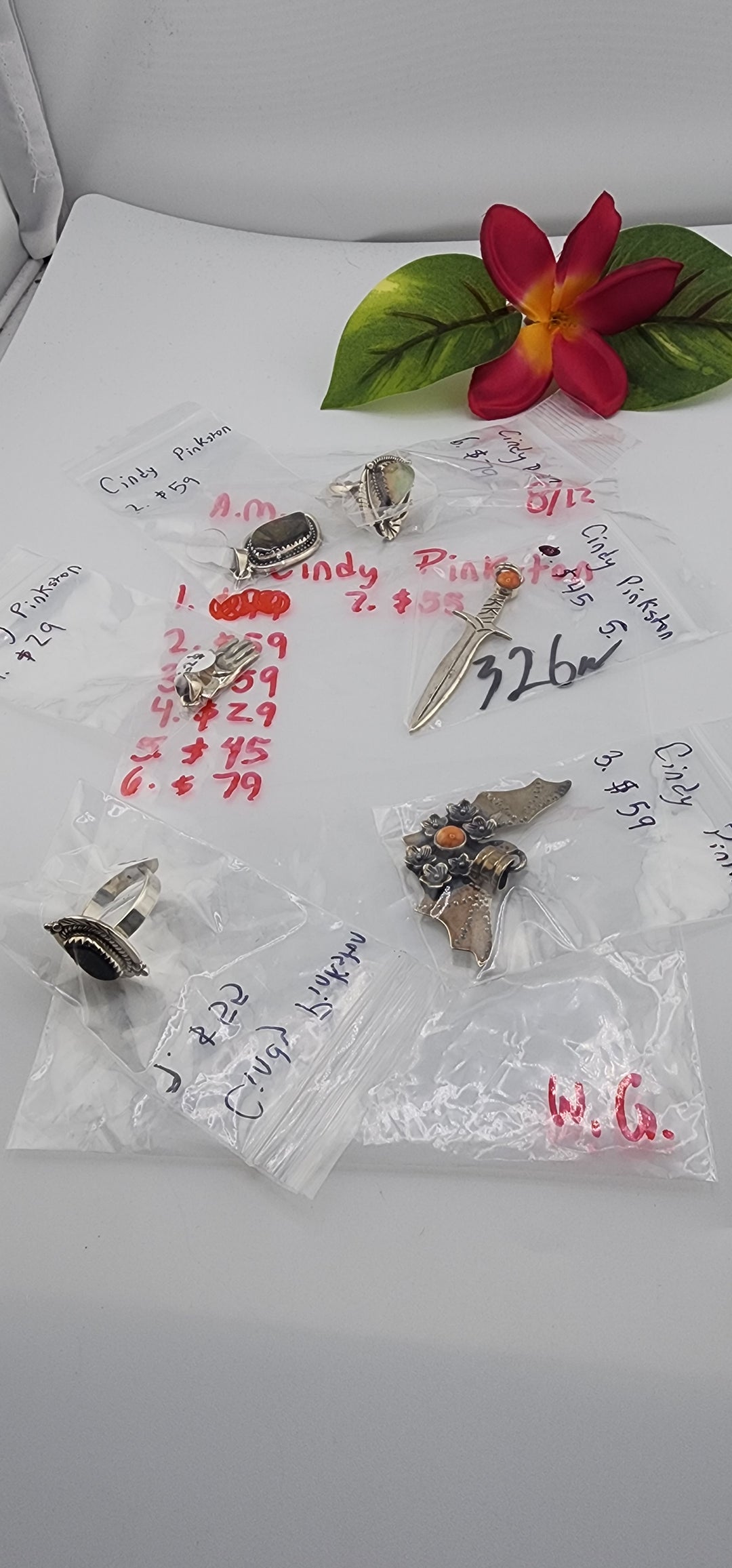 AM SHOW 48HR - RESERVED FOR: Cindy Pinkston - 8/12/2025 FL tiktok Live Show - 6 Sterling Silver Items