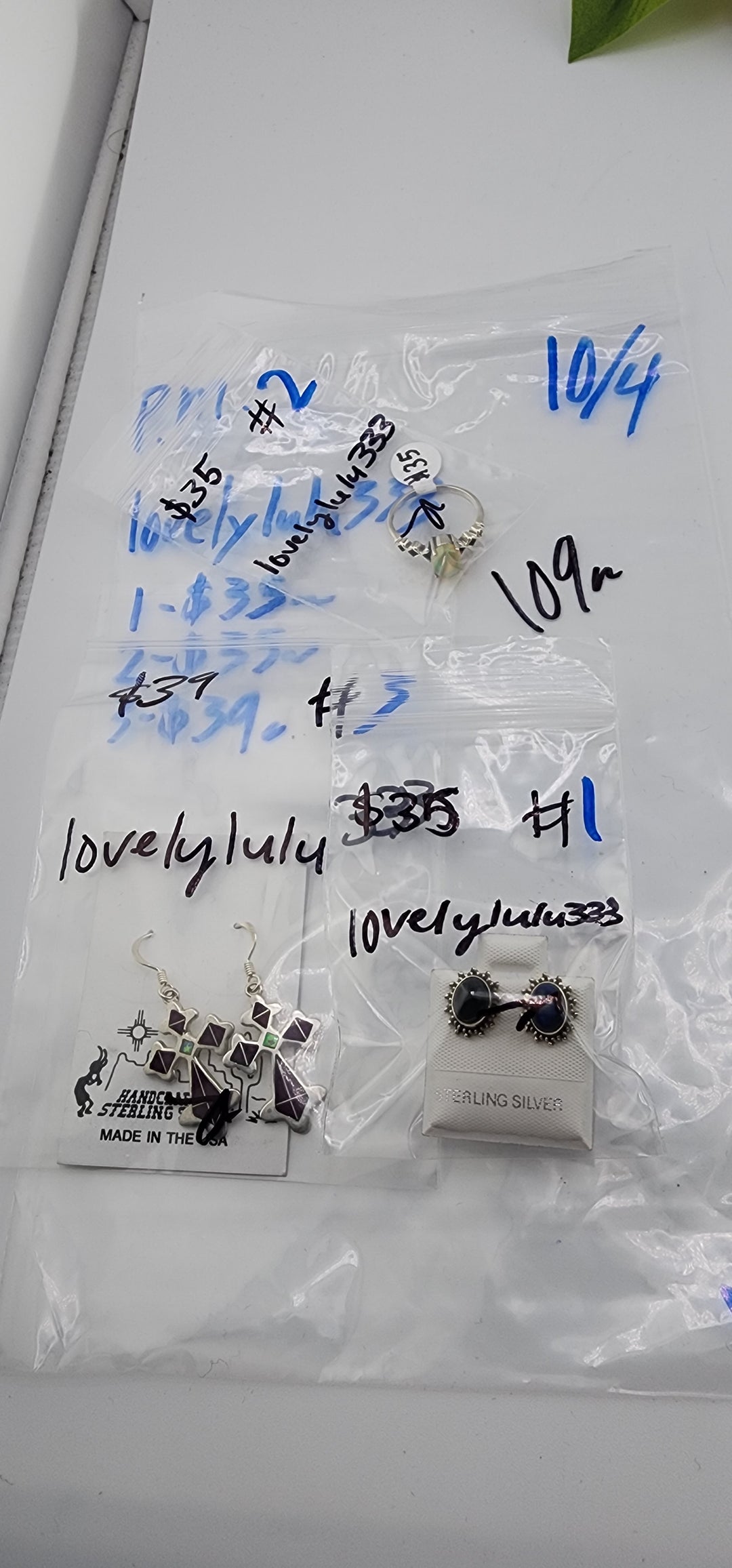 PM SHOW 48HR - RESERVED FOR: lovelylulu333 - 10/4/2025 FL tiktok Live Show - 3 Sterling Silver Items