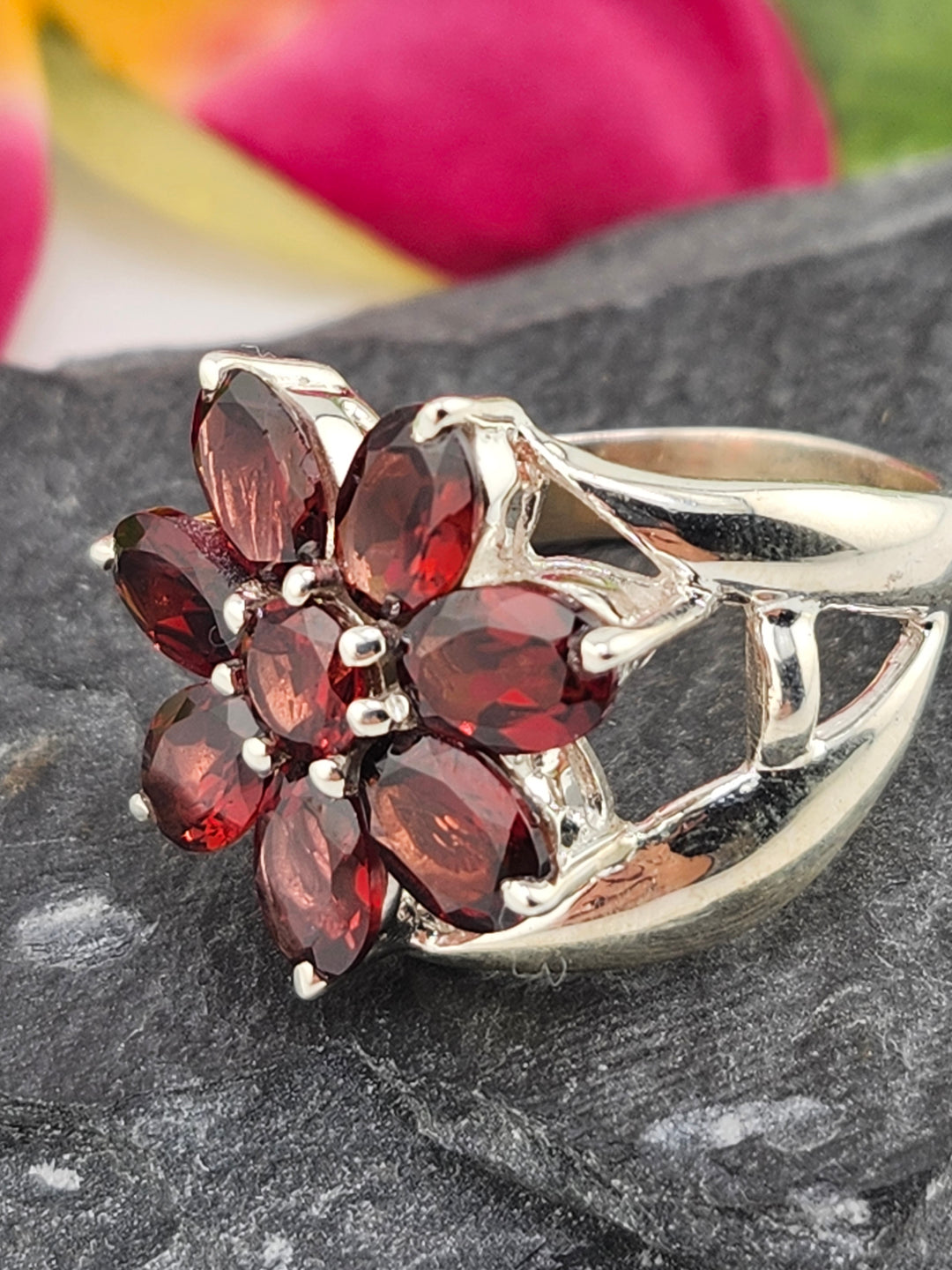 Cluster Garnet Ring Size 10