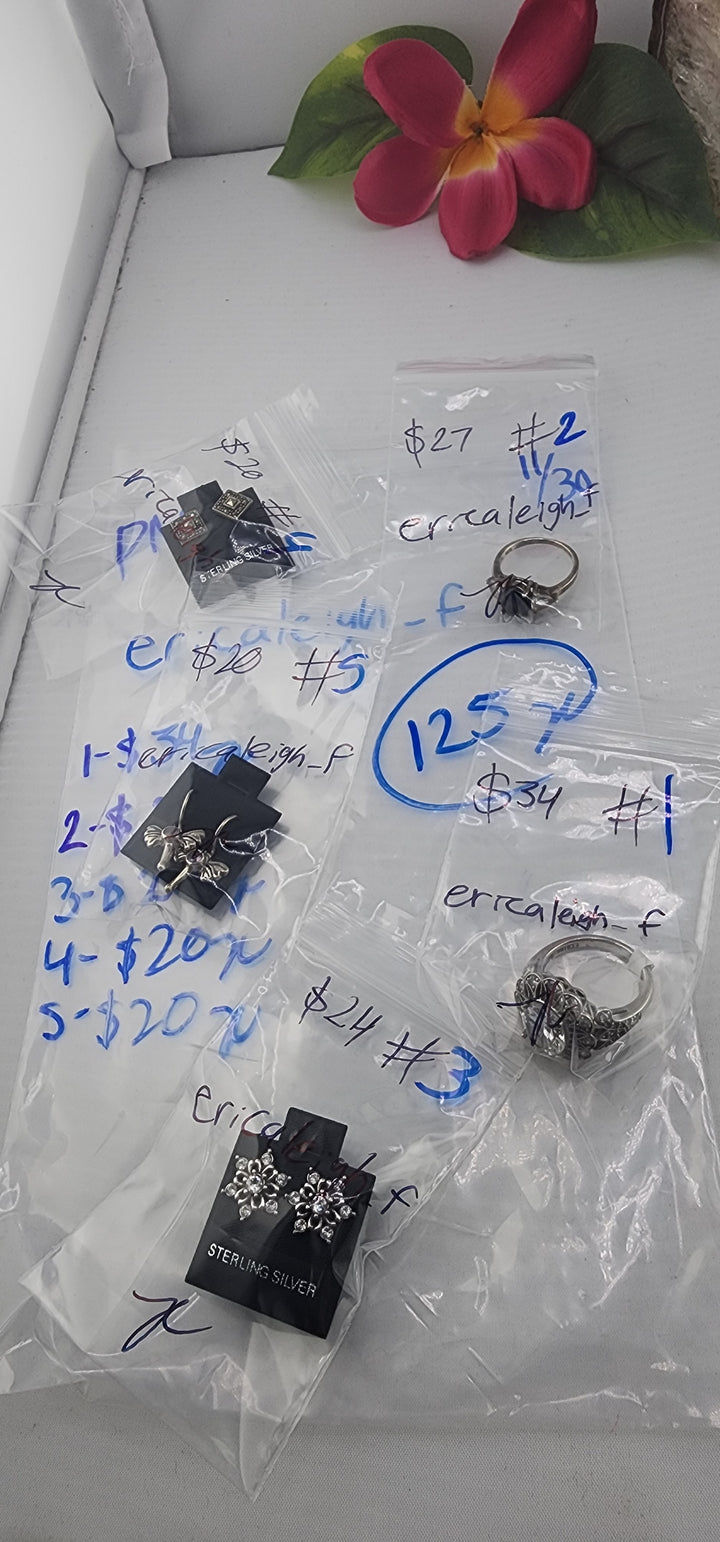 PM SHOW 48HR - RESERVED FOR: ericaleigh_f - 11/30/2025 tiktok Live Show - 5 Sterling Silver Items