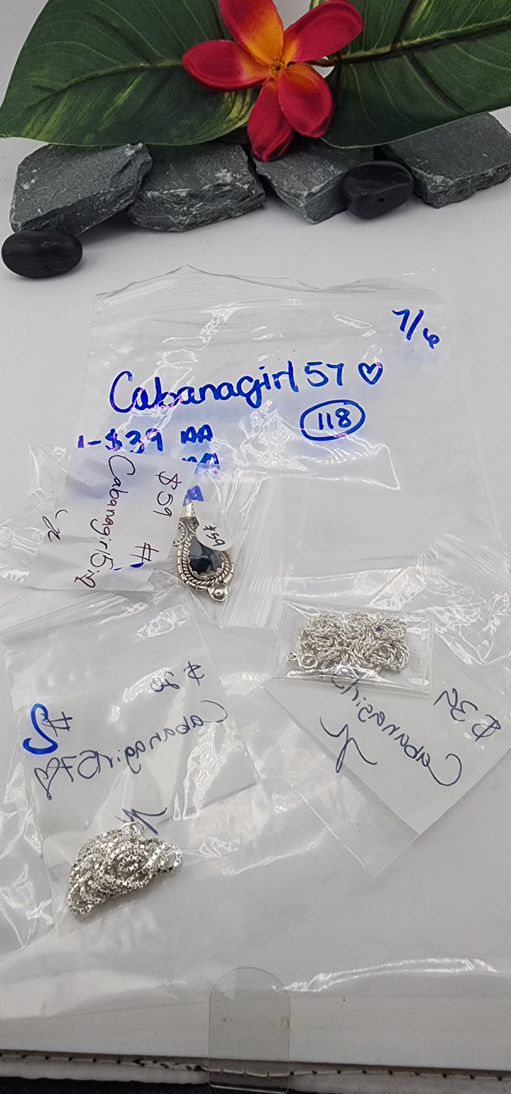 RESERVED FOR: Cabanagirl❤️- 7/6/2025 tiktok Reservation Live Show -3 Sterling Silver Items
