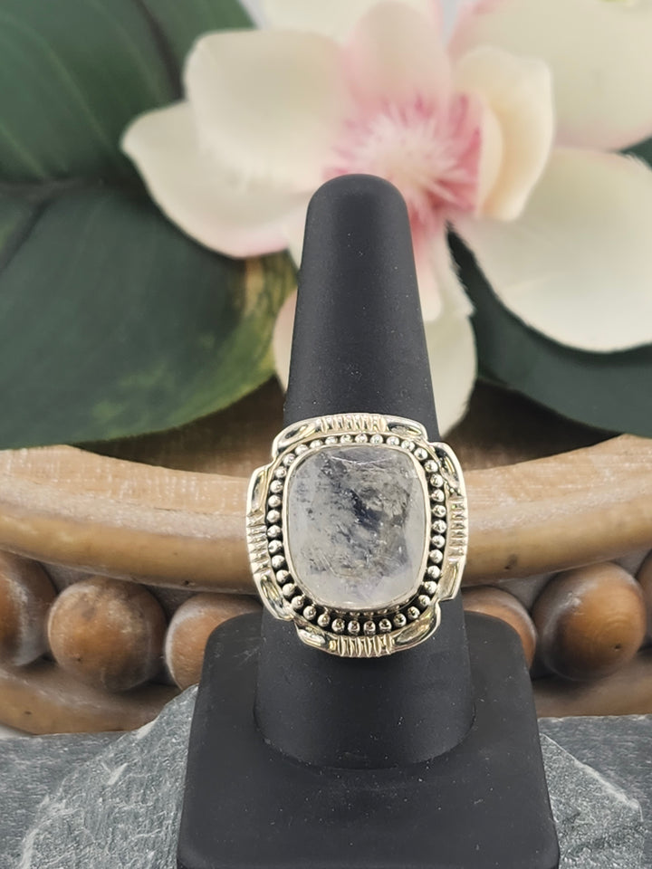 Faceted Moonstone Ring Size 10