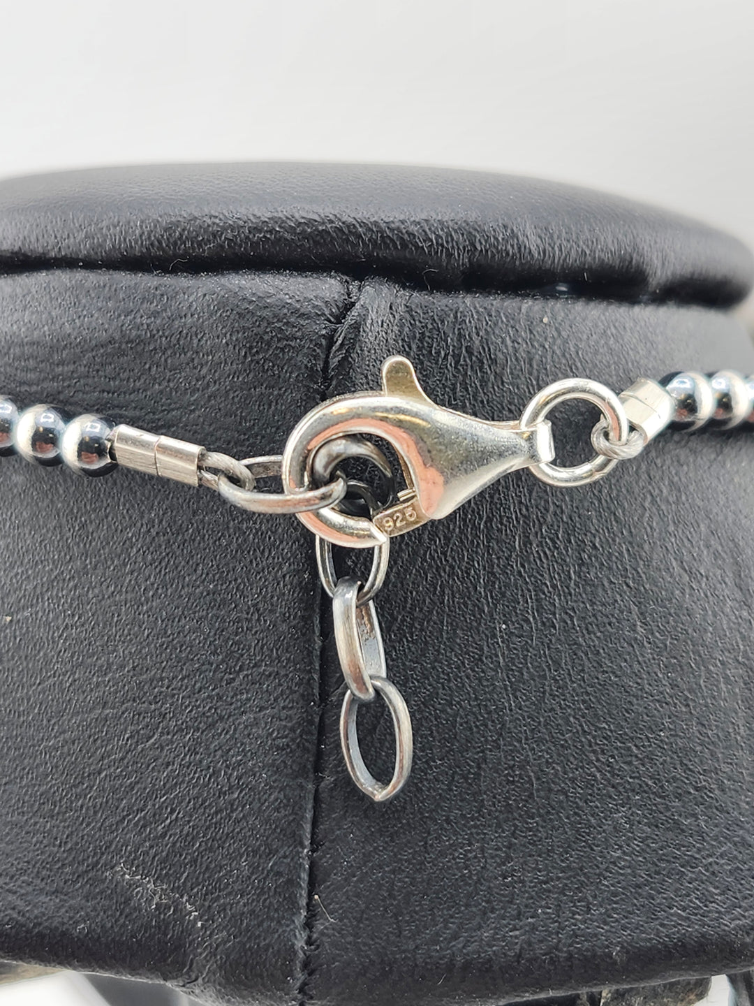 3mm 8"+1" Oxidized 925 Sterling Silver Bead Bracelet