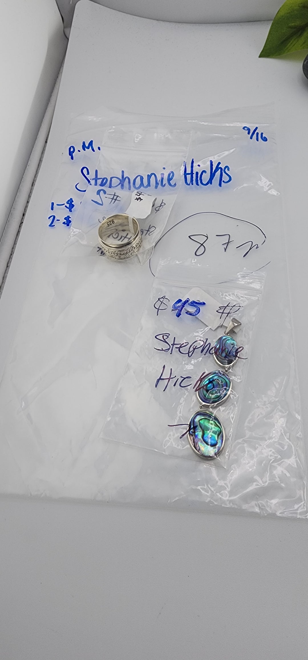 PM SHOW 48HR - RESERVED FOR: Stephanie Hicks - 9/16/2025 FL tiktok Live Show - 2 Sterling Silver Items