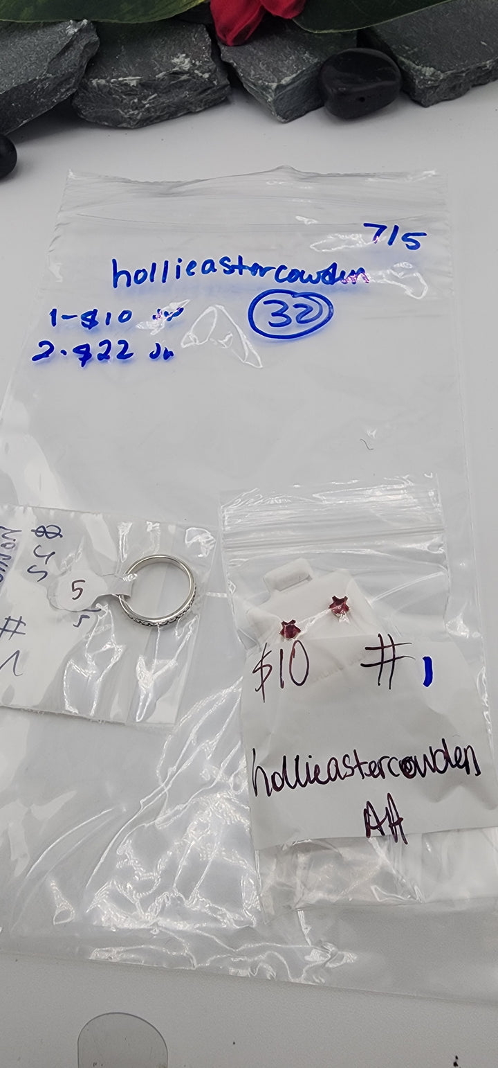 48HR - RESERVED FOR:  hollieastercowden- 7/5/2025 FL tiktok Live Show -2  Sterling Silver Items