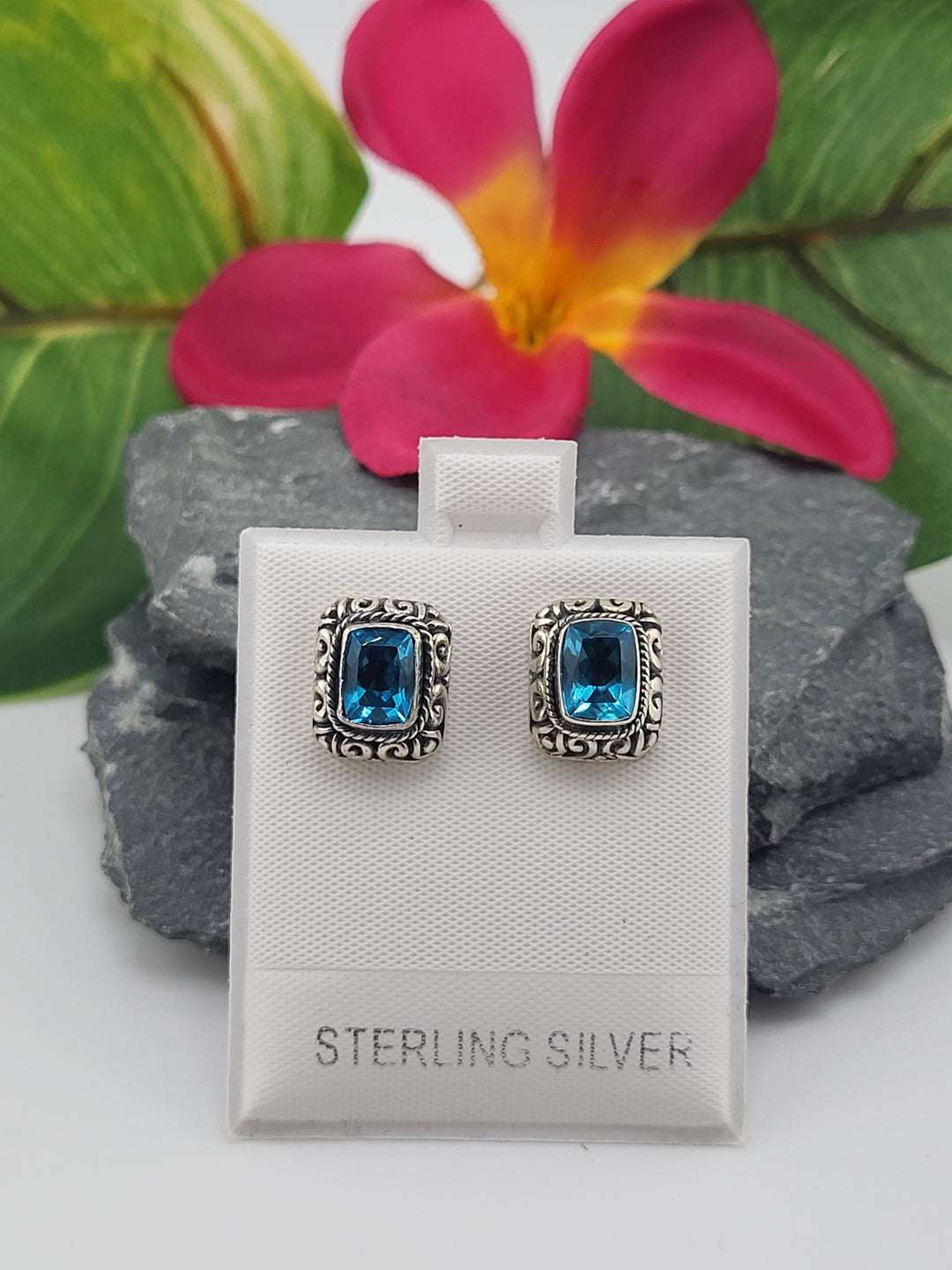 Blue cz Earrings