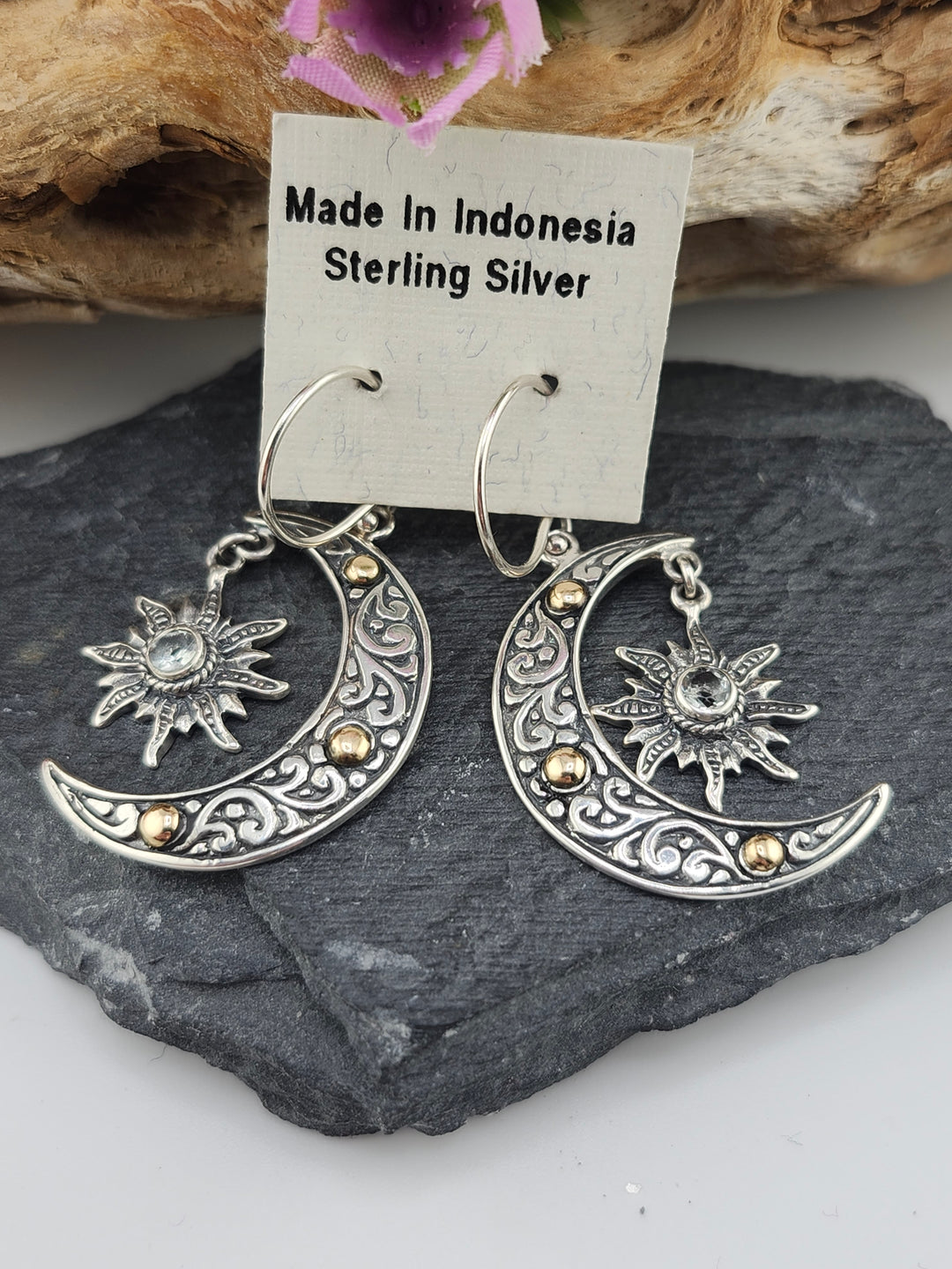 Sun & Moon Dangle Earrings